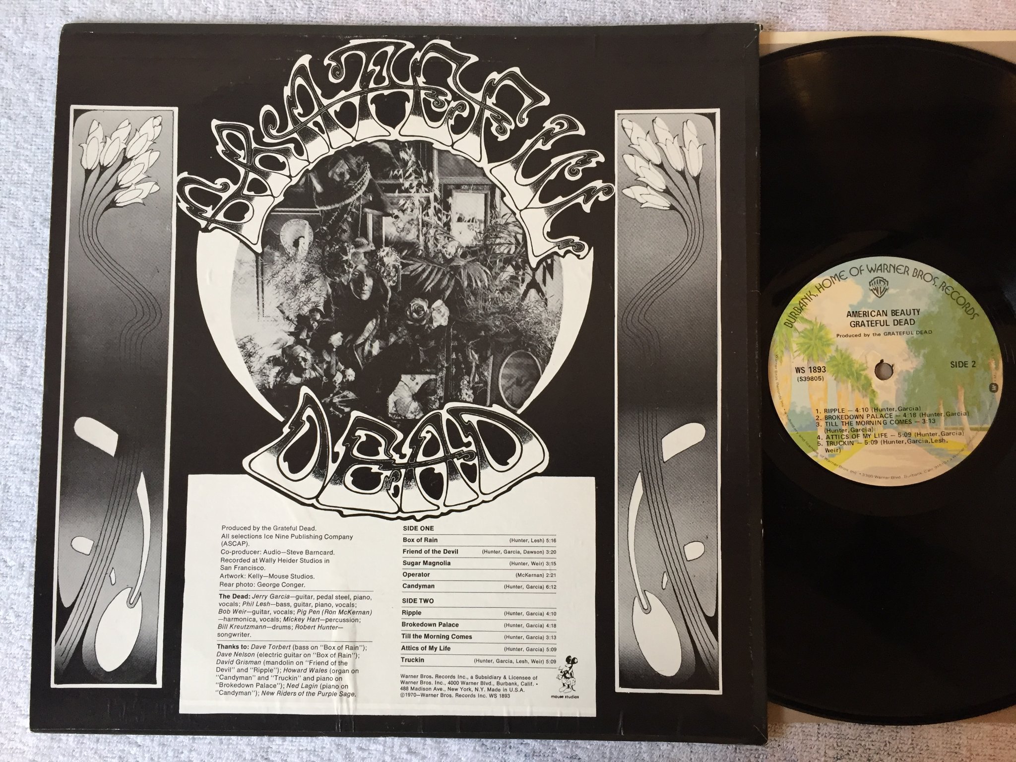 Omslagsbild för skivan GRATEFUL DEAD American beauty LP US WARNER BROS WS 1893