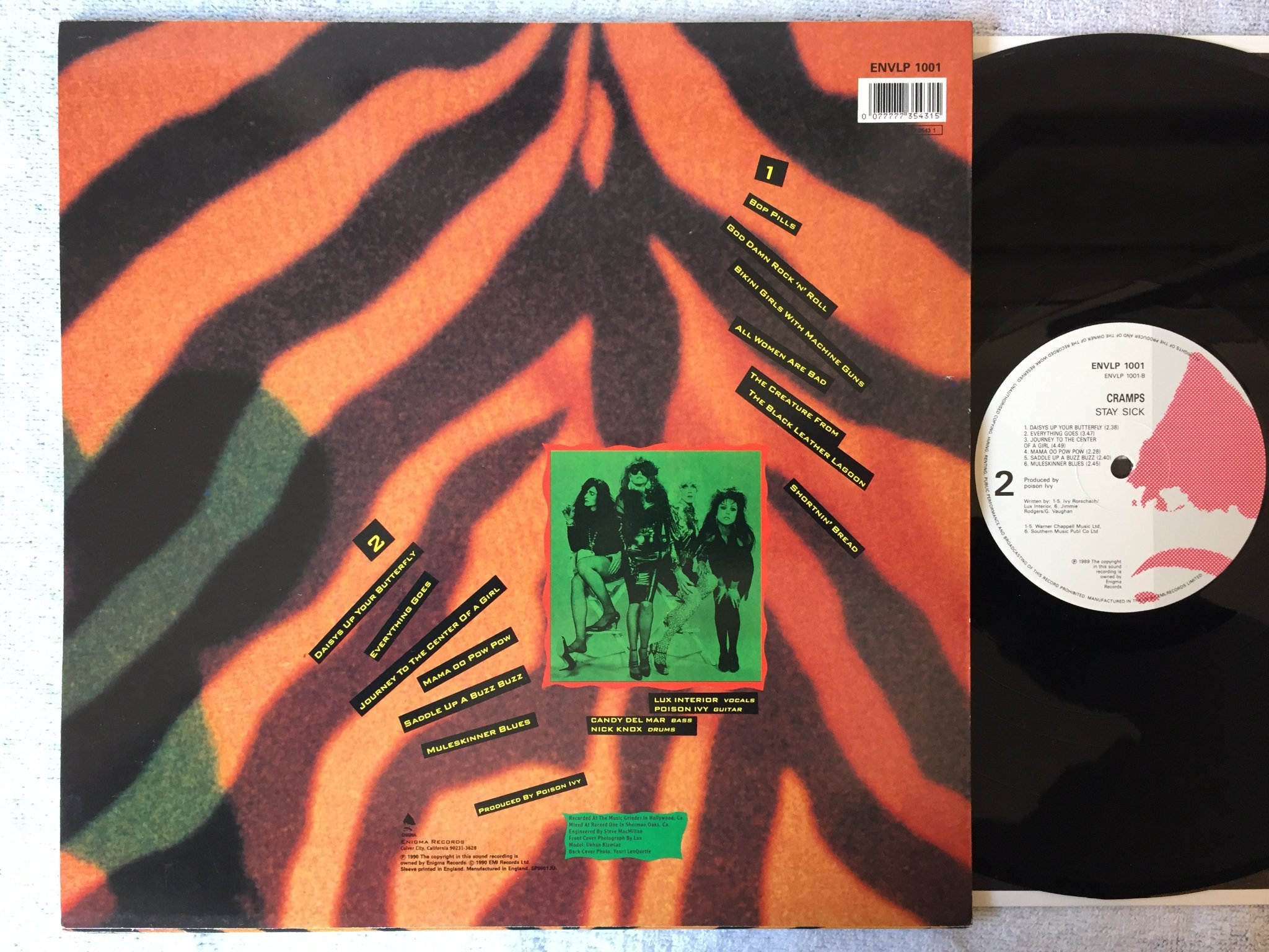 Omslagsbild för skivan CRAMPS stay sick LP -89 UK ENIGMA ENVLP 1001