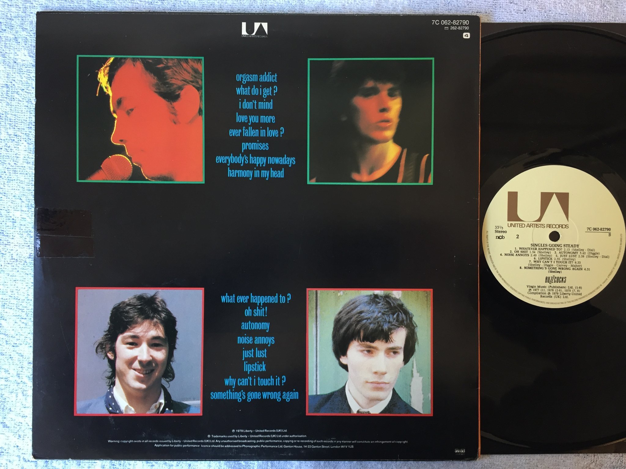 Omslagsbild för skivan BUZZCOCKS single going steady LP -81 Swe UNITED ARTISTS 7C 062-82790  