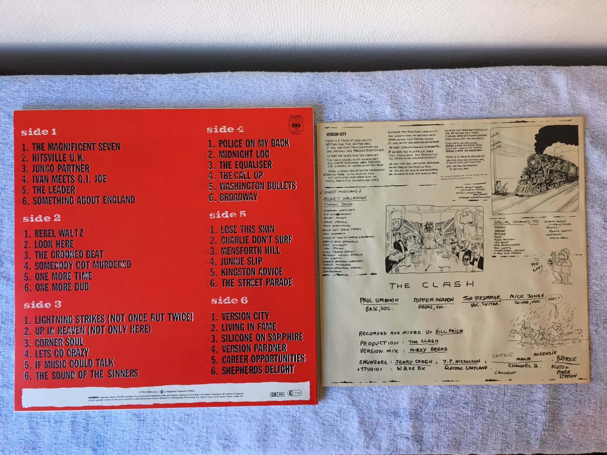 Omslagsbild för skivan THE CLASH Sandinista 3xLP -80 UK CBS FSLN 1