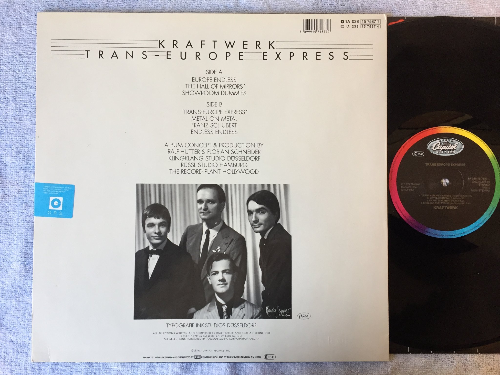 Omslagsbild för skivan KRAFTWERK Trans-Europe Express LP  Fame / CAPITOL 1A 038 15 7587 1