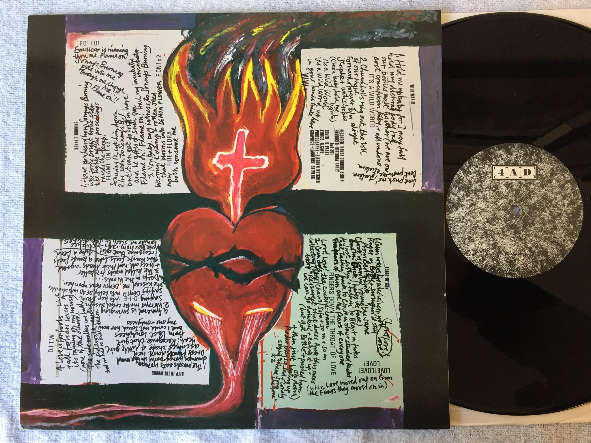 Omslagsbild för skivan THE BIRTHDAY PARTY The Bad Seed 12”EP -83 UK 4AD BAD 301