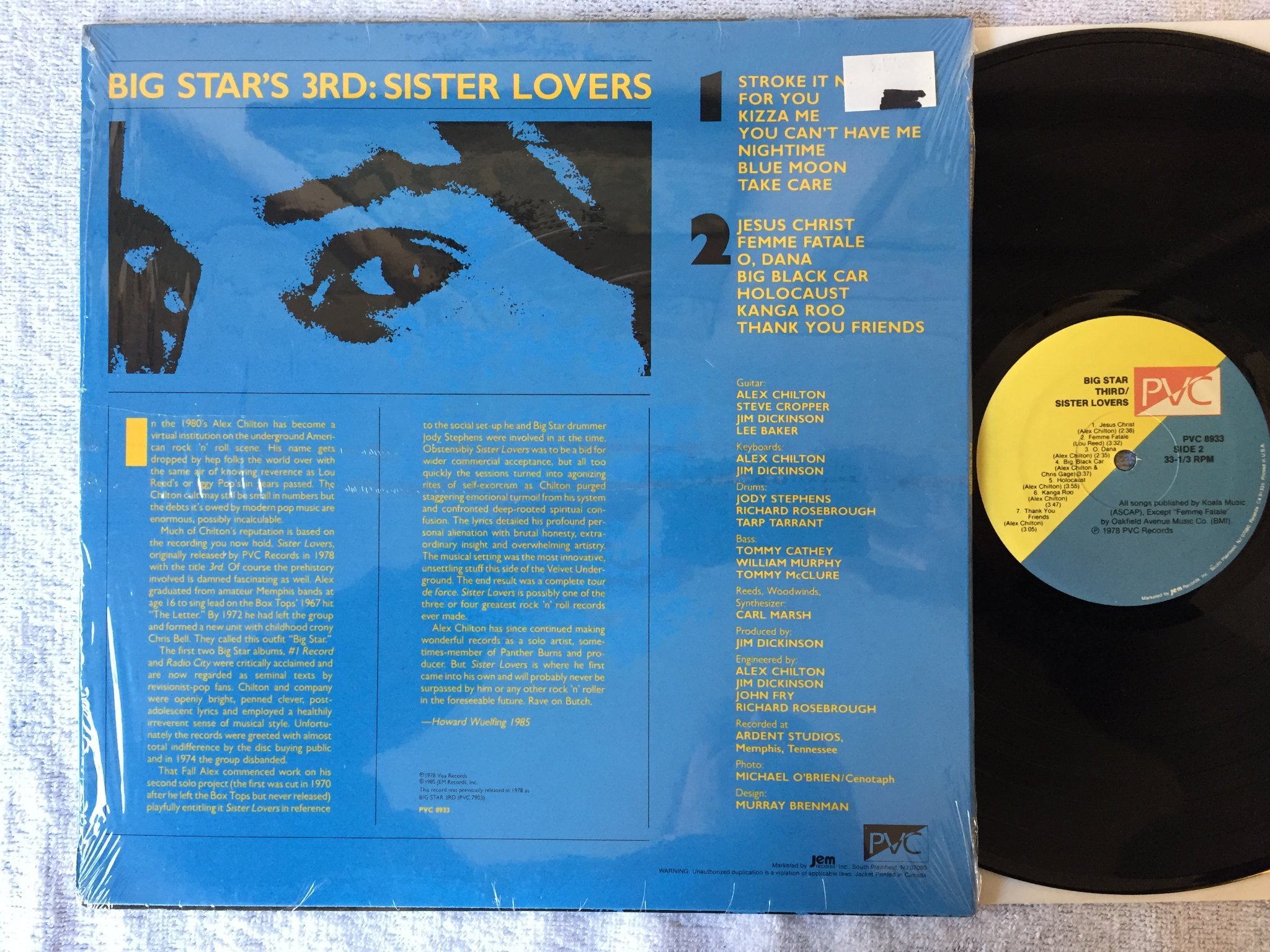 Omslagsbild för skivan BIG STAR 3rd / sister lovers LP -78 US PVC 8933  rare!!!