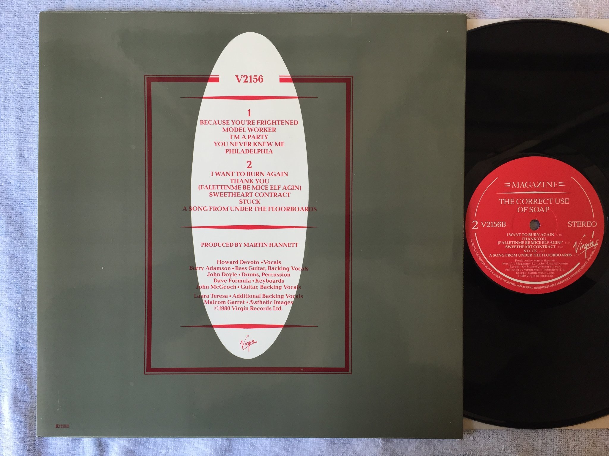 Omslagsbild för skivan MAGAZINE The Correct Use Of Soap LP -80 Finland VIRGIN V 2156