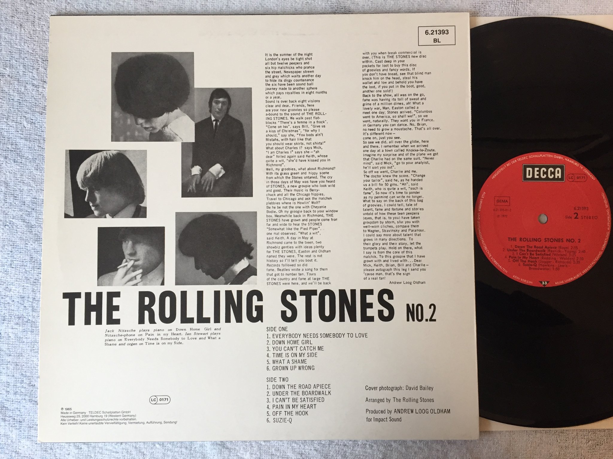 Omslagsbild för skivan THE ROLLING STONES vol 2 LP Ger DECCA 621393