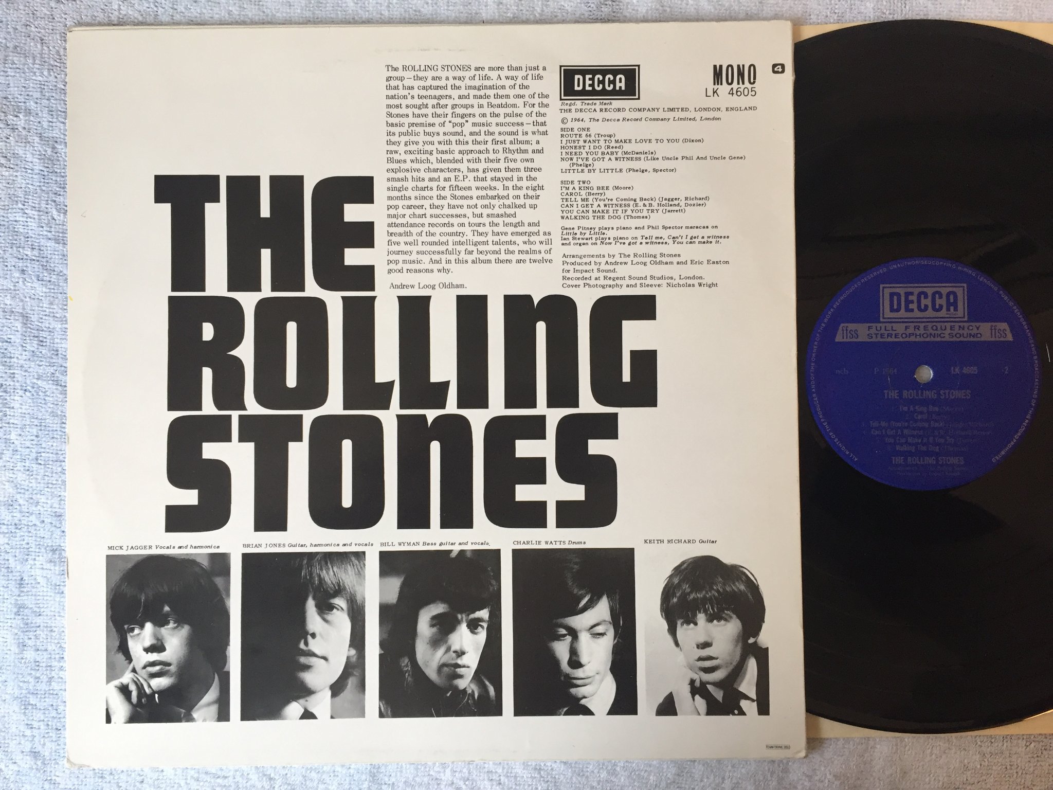 Omslagsbild för skivan THE ROLLING STONES s/t LP Swe DECCA LK 4605