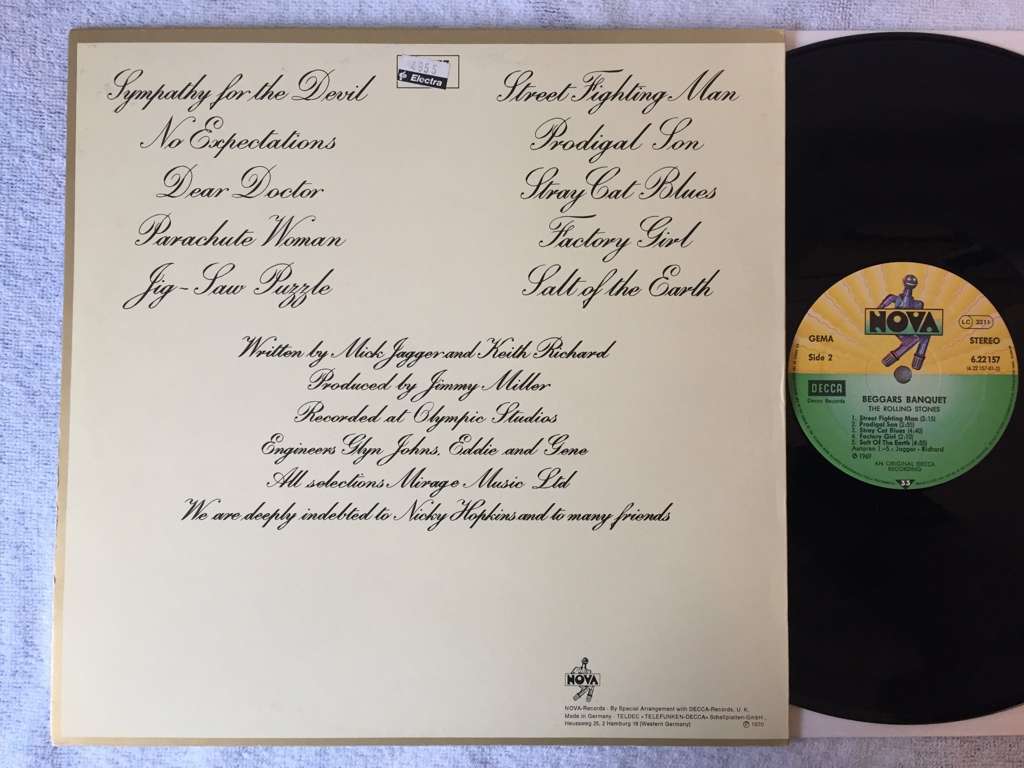 Omslagsbild för skivan THE ROLLING STONES beggars banquet LP Ger NOVA 622157