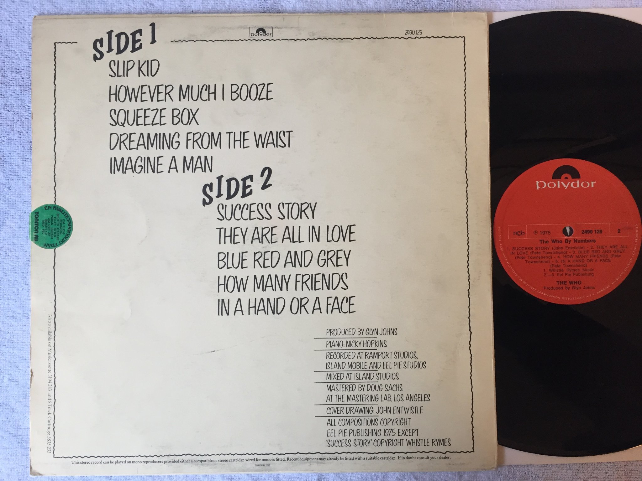 Omslagsbild för skivan THE WHO by numbers LP Swe POLYDOR 2490129