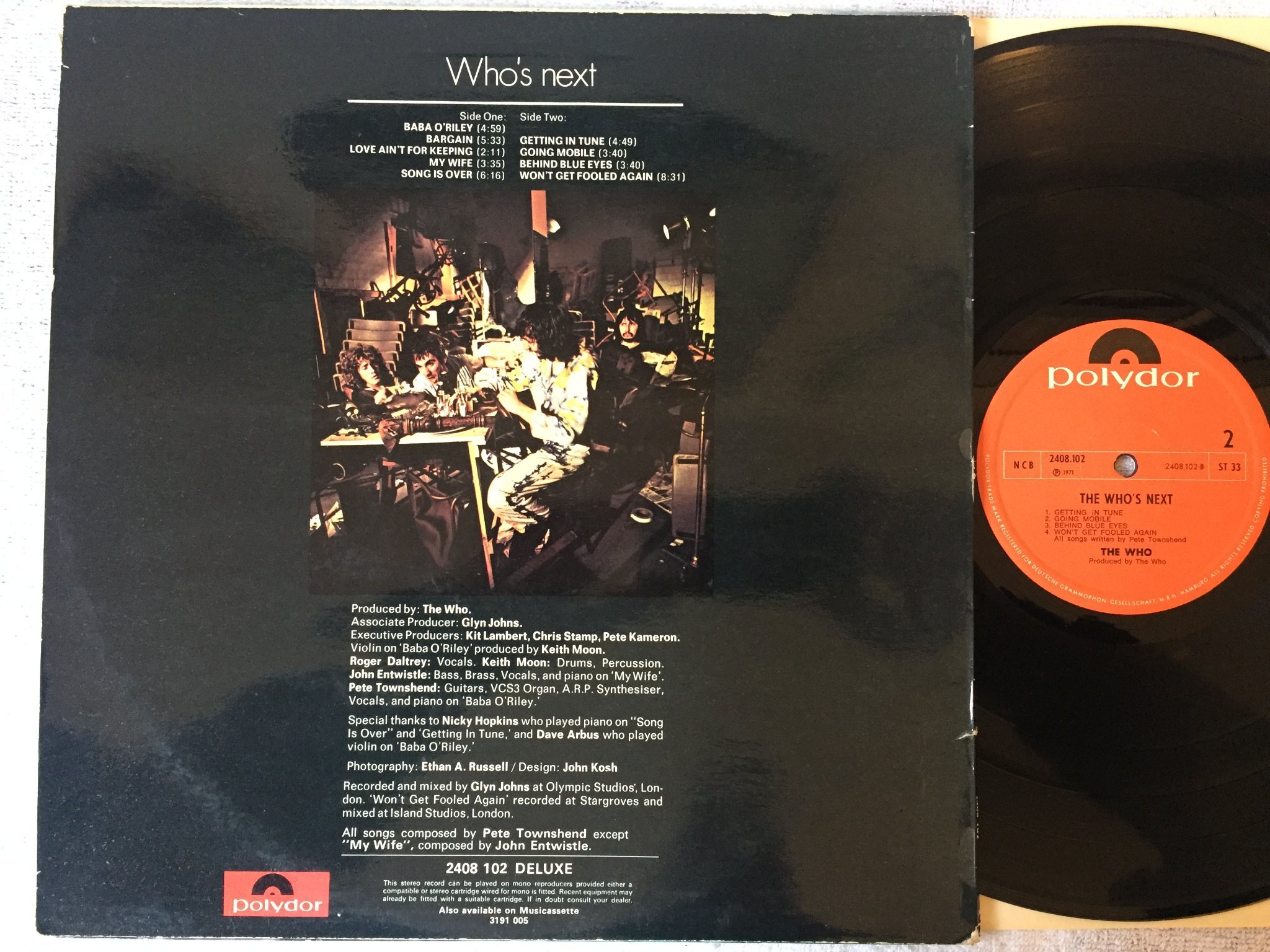 Omslagsbild för skivan THE WHO the who’s next LP Swe POLYDOR 2408102