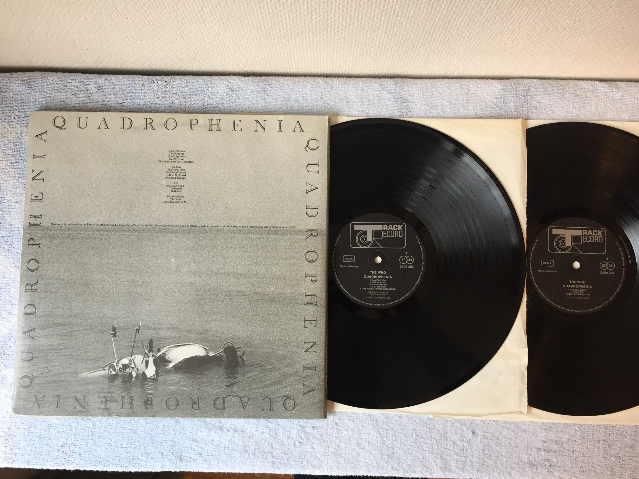 Omslagsbild för skivan THE WHO quadrophenia 2xLP Ger TRACK 2409204