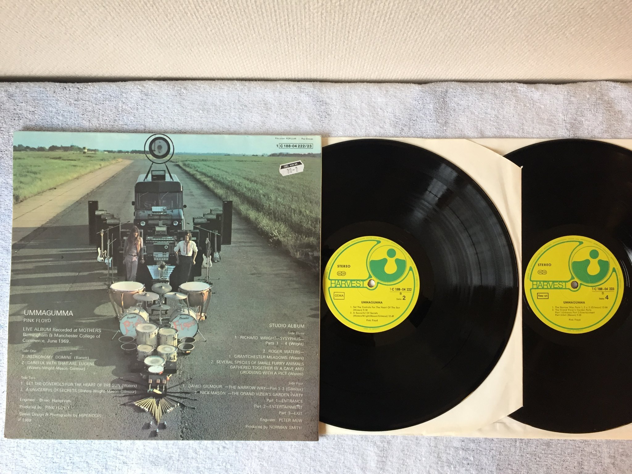 Omslagsbild för skivan PINK FLOYD ummagumma 2xLP Ger HARVEST 1C 088-04223