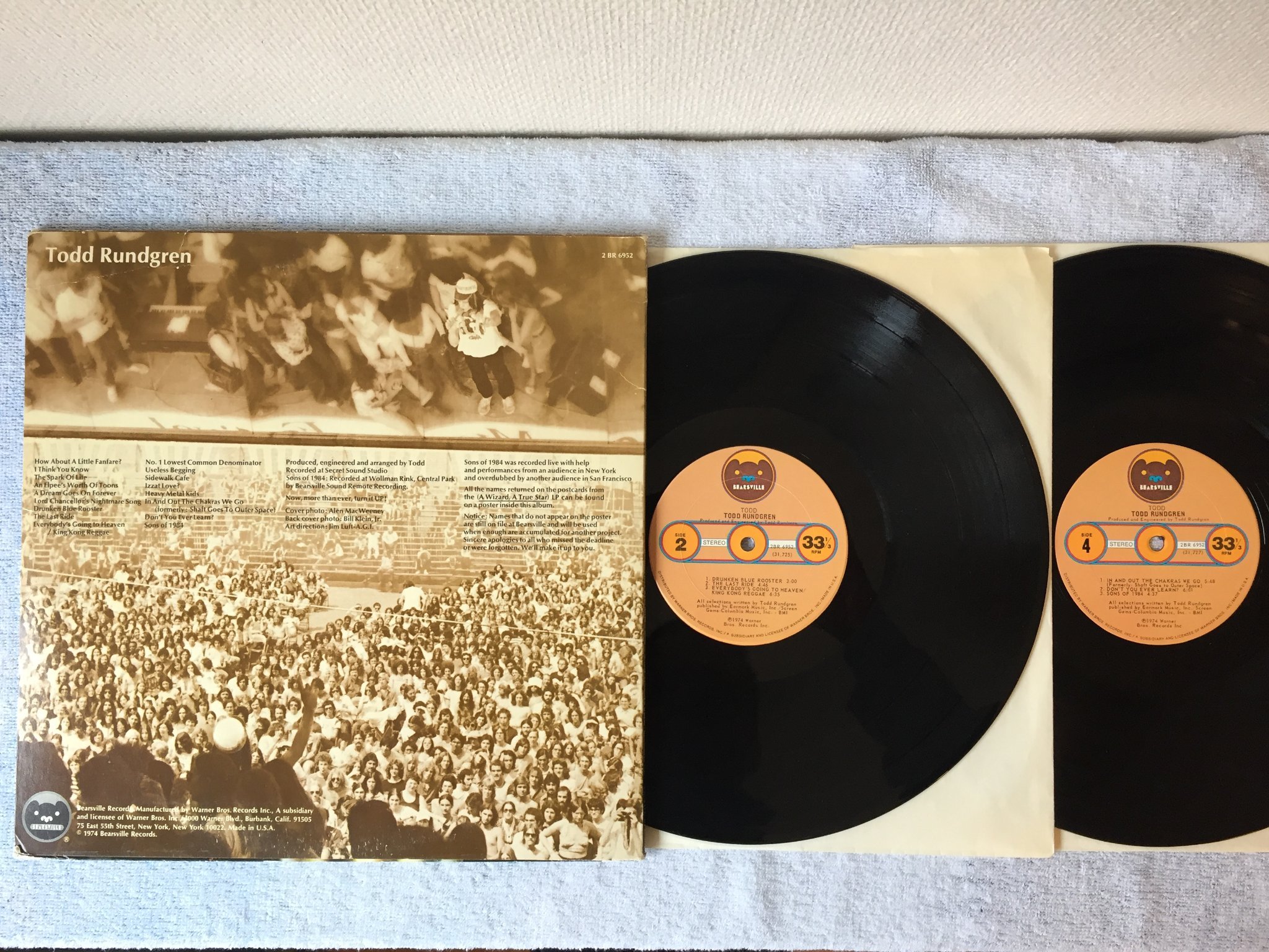 Omslagsbild för skivan TODD RUNDGREN Todd 2xLP -74 US BEARSVILLE 2BR 6952