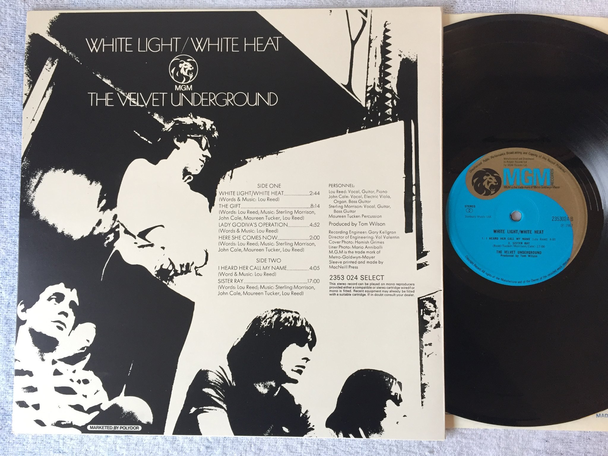 Omslagsbild för skivan THE VELVET UNDERGROUND white light / white heat LP UK MGM 2353024