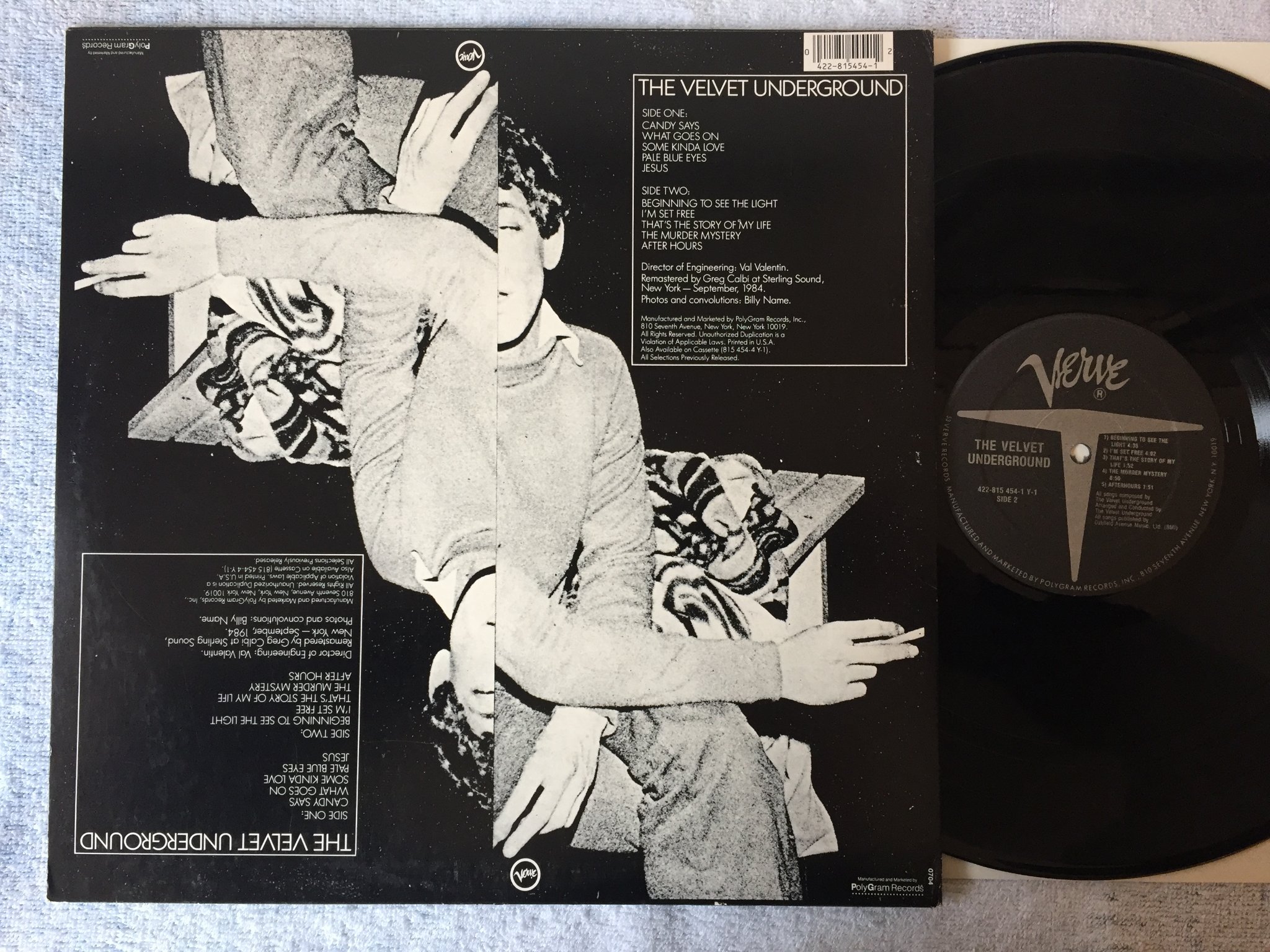 Omslagsbild för skivan THE VELVET UNDERGROUND s/t LP US VERVE 422-815 454-1 Y-1