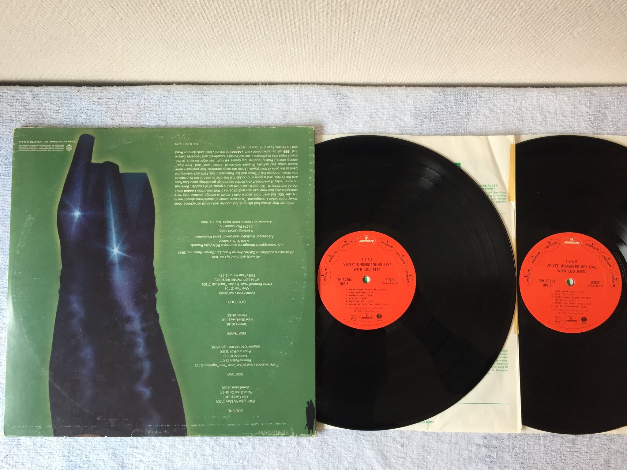 Omslagsbild för skivan THE VELVET UNDERGROUND live w/ LOU REED 1969 2xLP -74 US MERCURY SRM2 7504