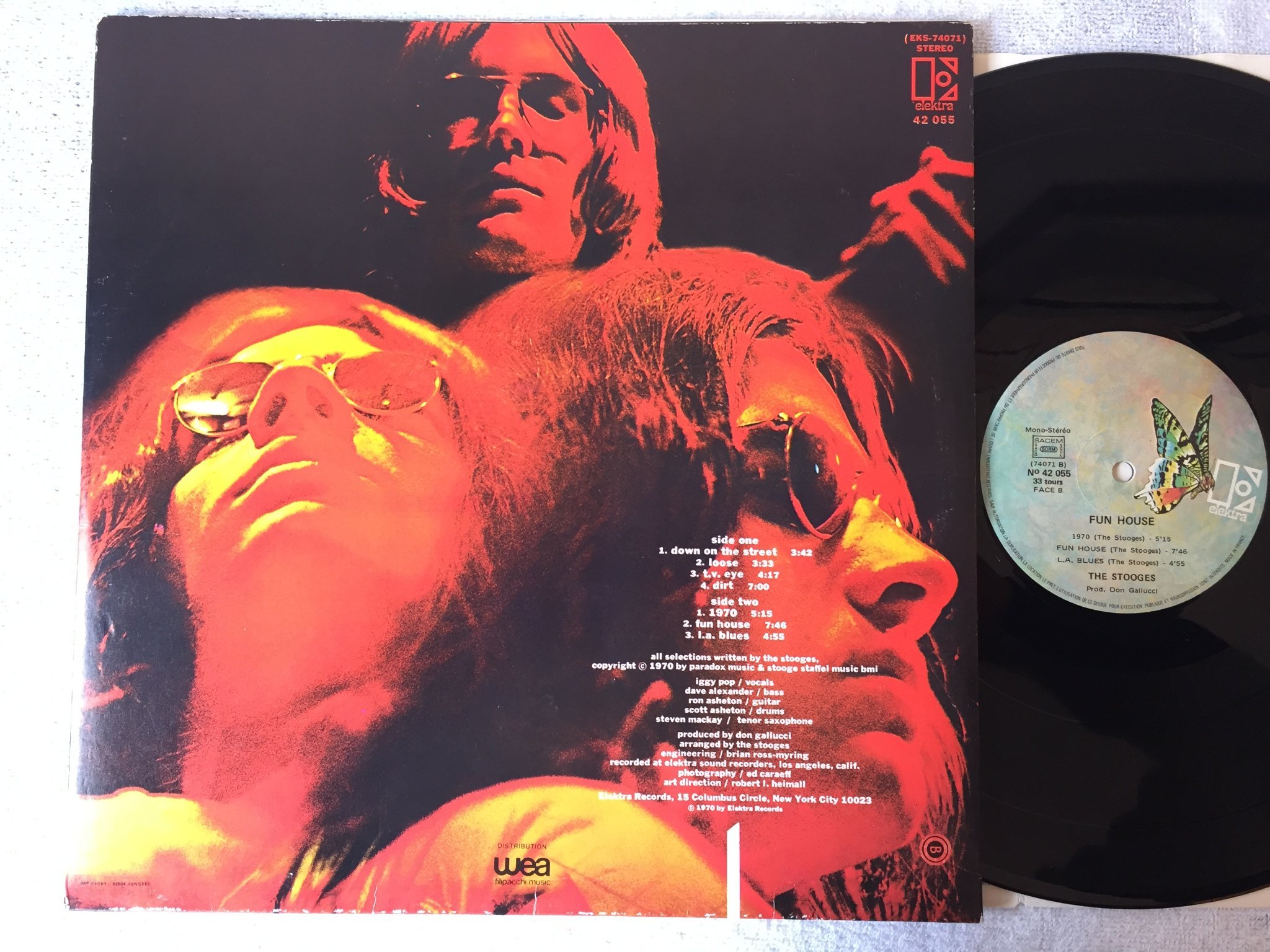 Omslagsbild för skivan THE STOOGES fun house LP -71 Fra ELEKTRA EKS-74071 grym platta!!!