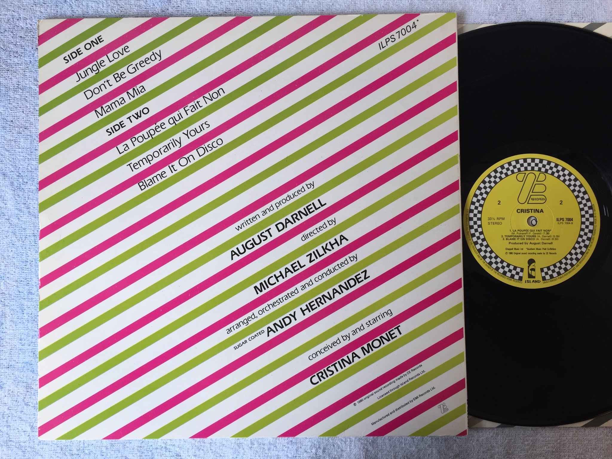 Omslagsbild för skivan CHRISTINA s/t LP -80 UK ZE RECORDS ILPS 7004