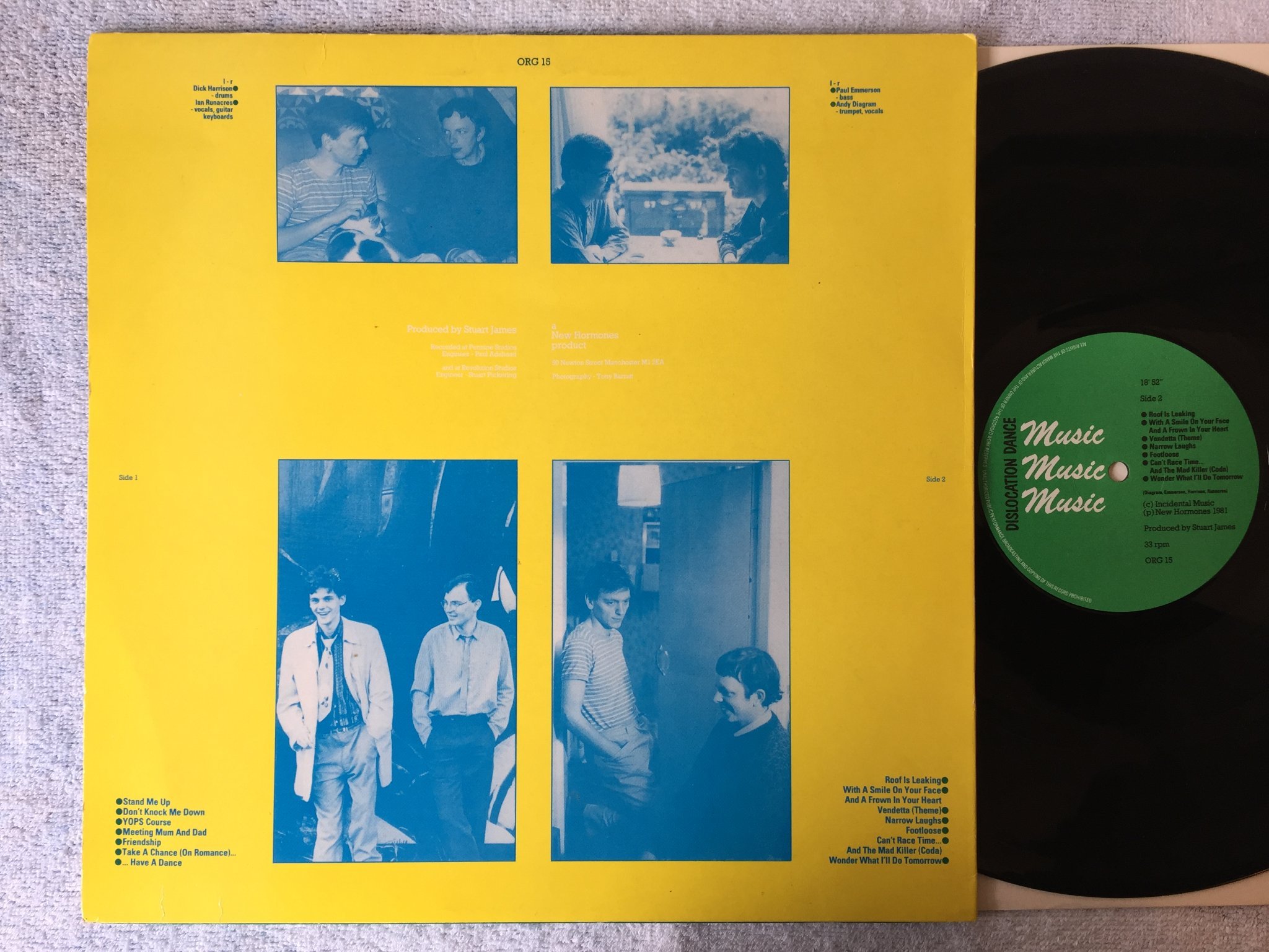 Omslagsbild för skivan DISLOCATION DANCE Music Music Music LP -81 UK NEW HORMONES ORG 15  