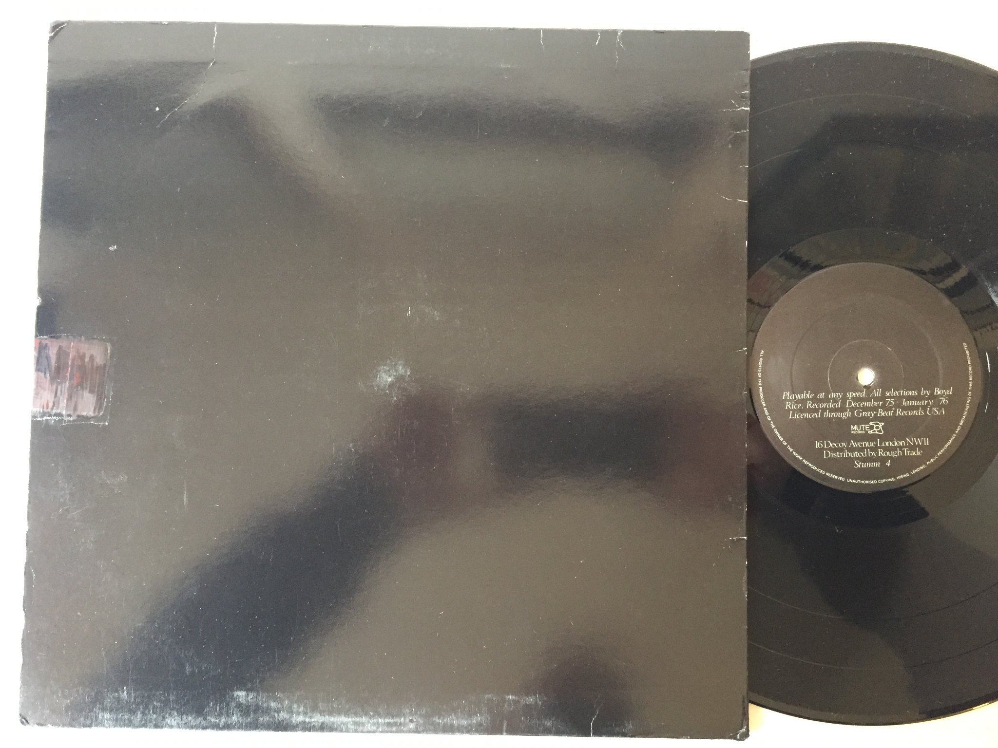 Omslagsbild för skivan BOYD RICE s/t LP UK MUTE STUMM 4 electronic 