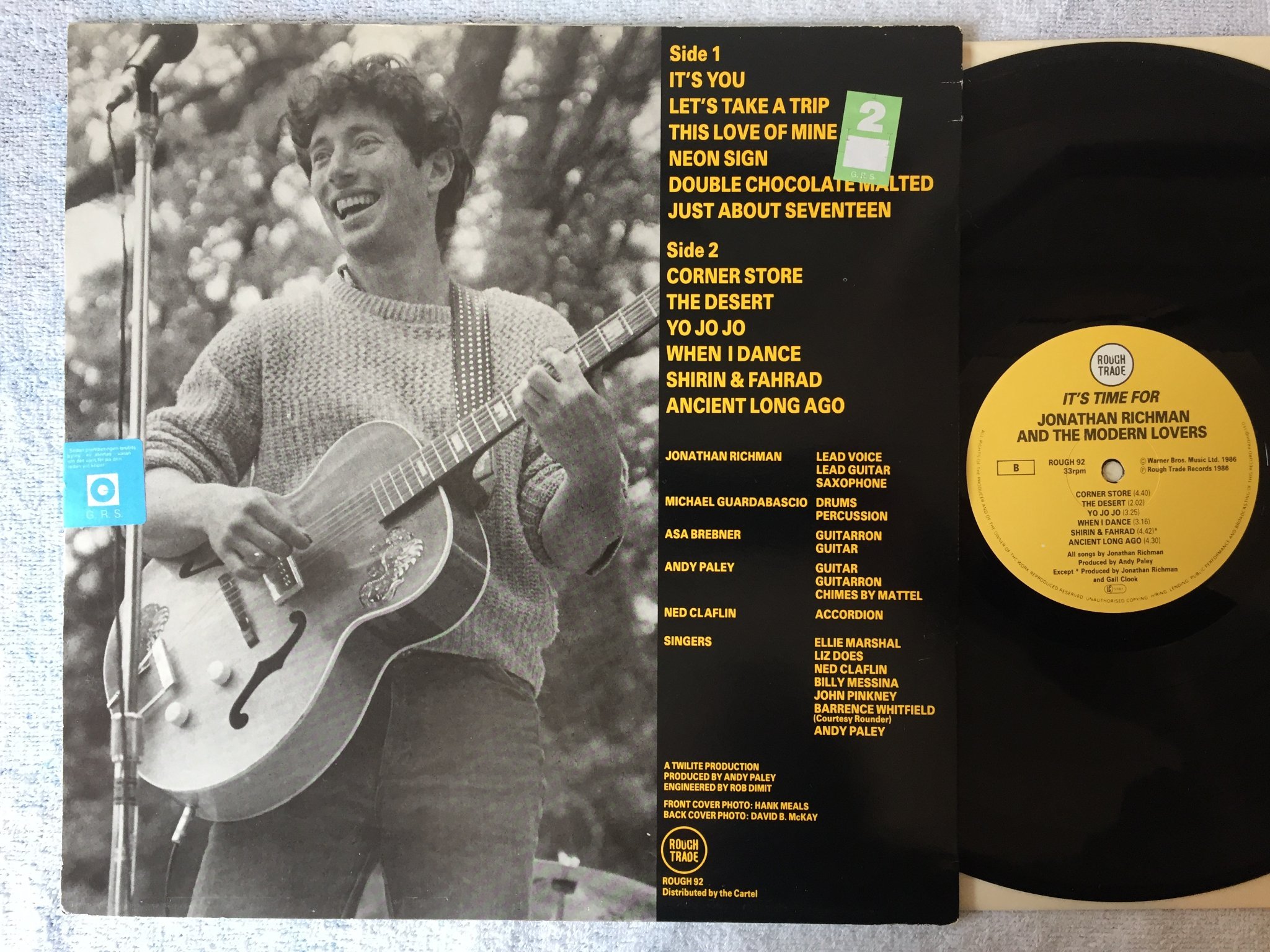 Omslagsbild för skivan JONATHAN RICHMAN & THE MODERN LOVERS it’s time for LP -86 ROUGH TRADE ROUGH 92