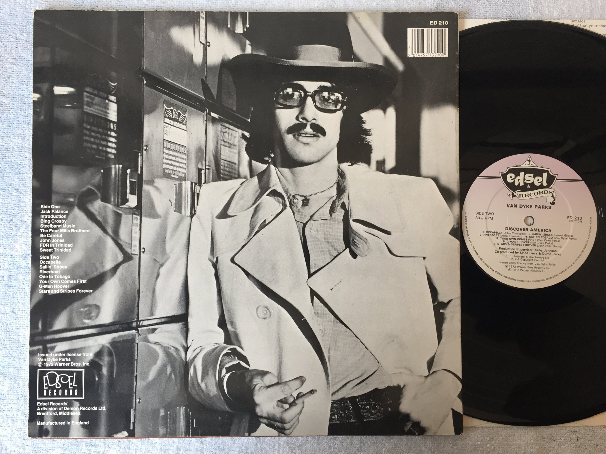Omslagsbild för skivan VAN DYKE PARKS discover america LP -72/86 UK EDSEL ED 210