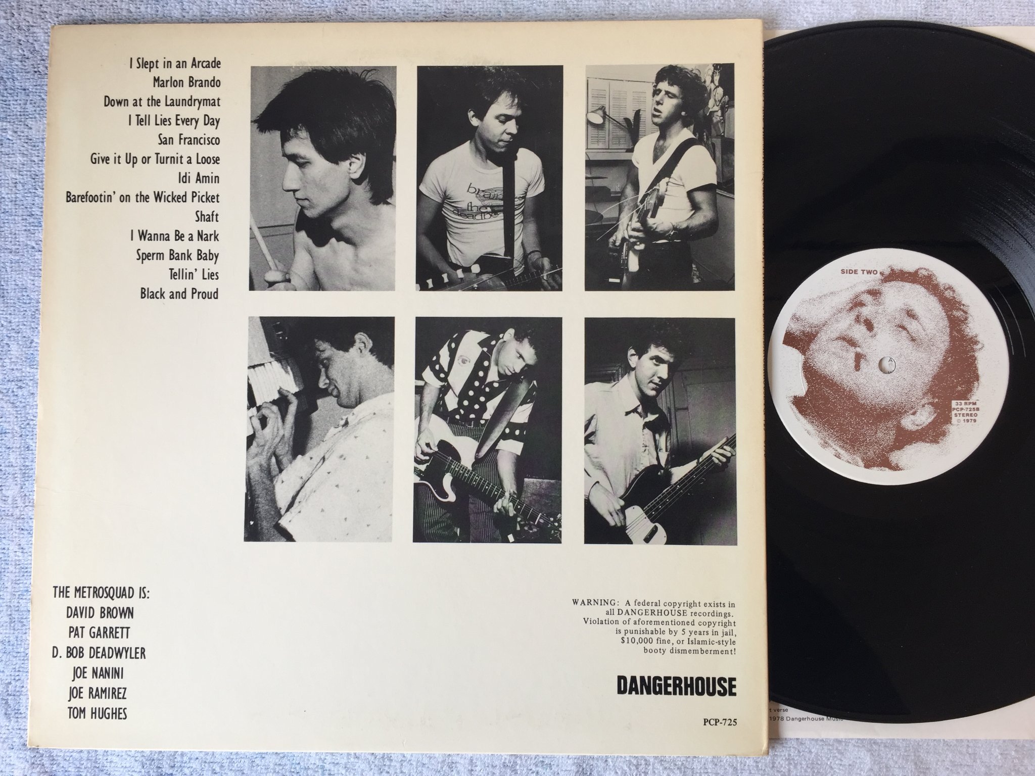 Omslagsbild för skivan BLACK RANDY & THE METROSQUAD pass the dust LP -79 US DANGERHOUSE PCP-725 RARE !!