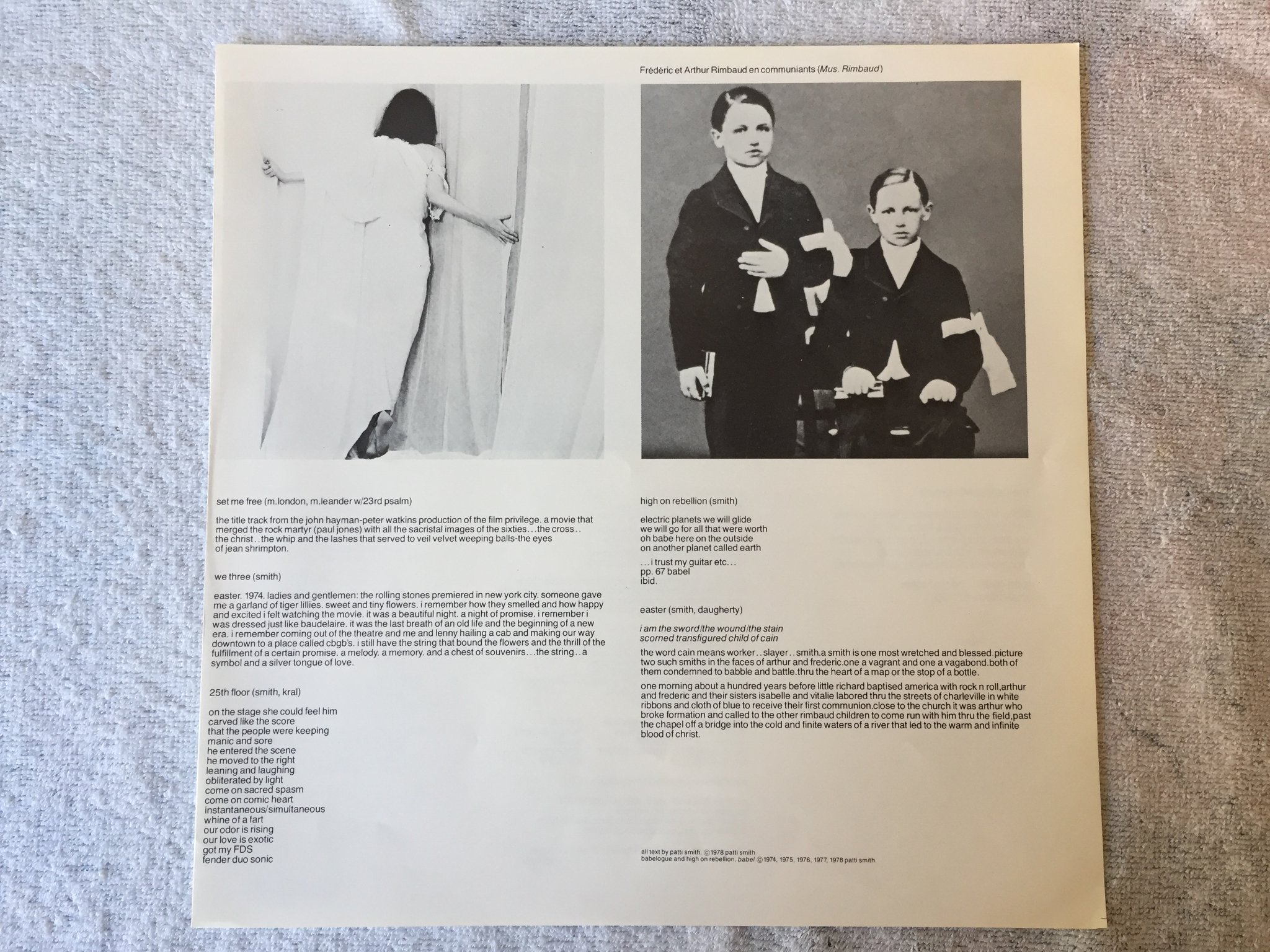Omslagsbild för skivan PATTI SMITH easter LP -78 ARISTA 7C 062-60561
