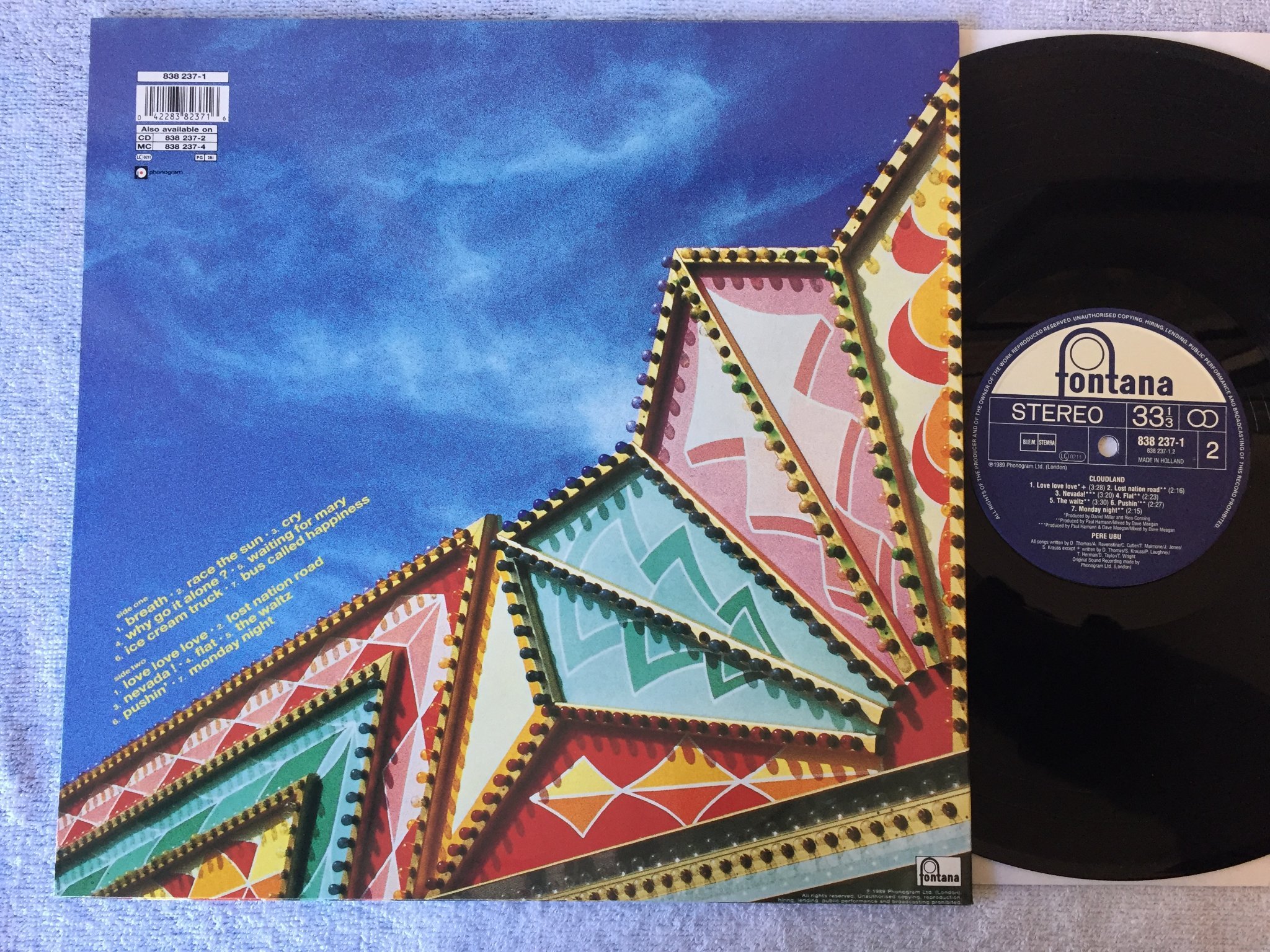 Omslagsbild för skivan PERE UBU cloudland LP -89 FONTANA 838 237-1