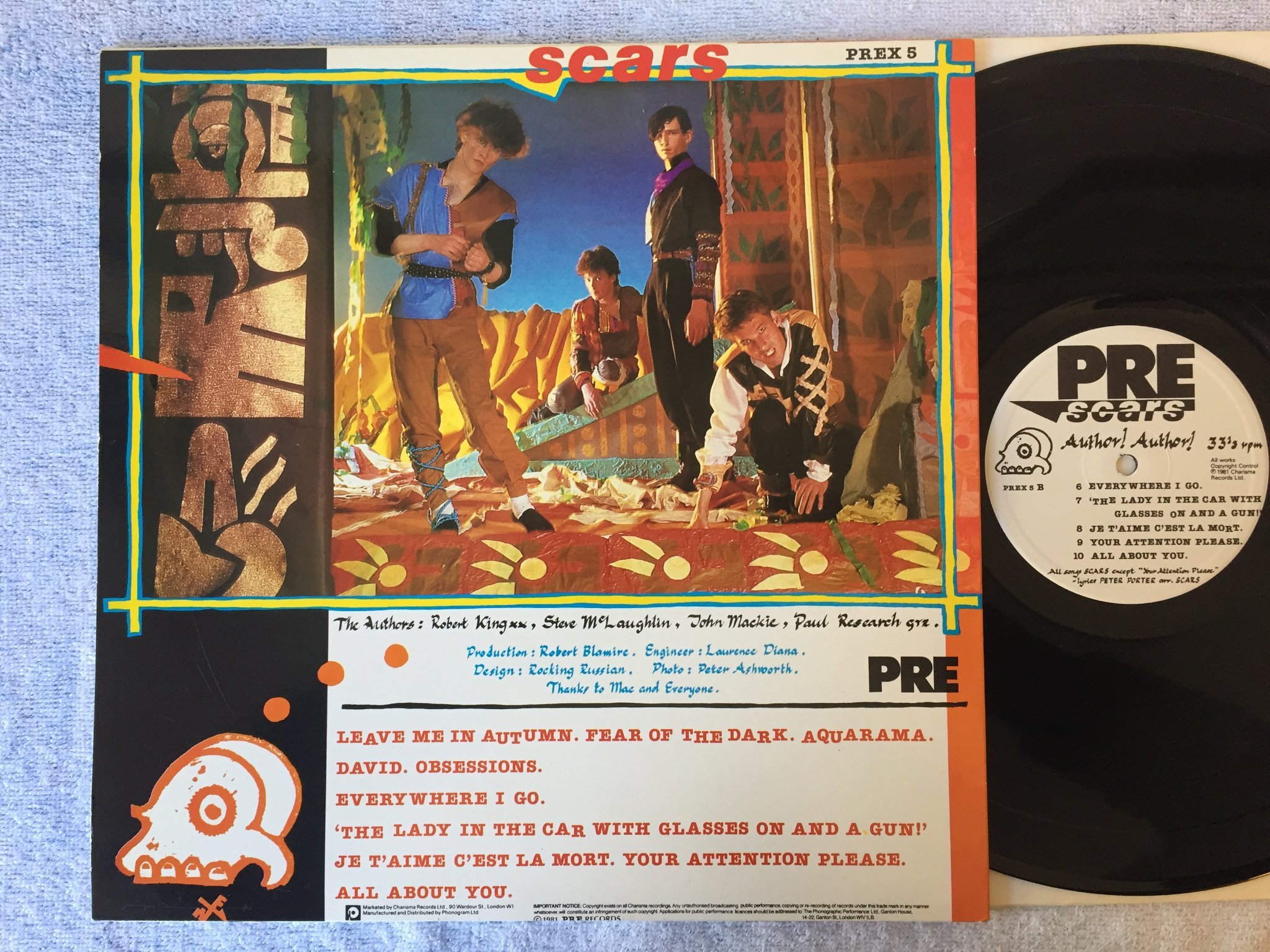 Omslagsbild för skivan SCARS Author! Author! LP -81 UK PRE PREX 5 new wave