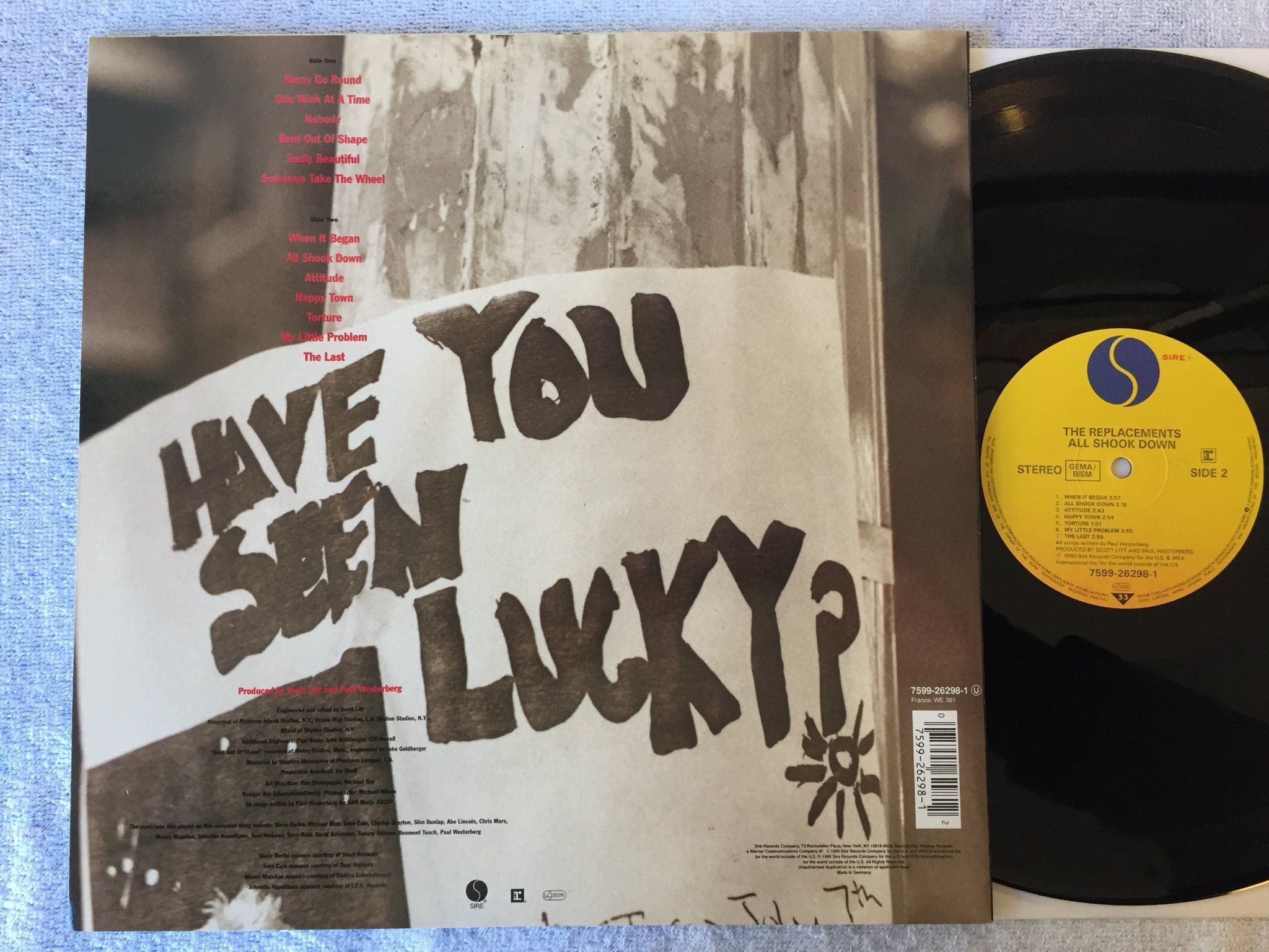 Omslagsbild för skivan ?THE REPLACEMENTS All Shook Down LP -90 SIRE 7599 26298-1