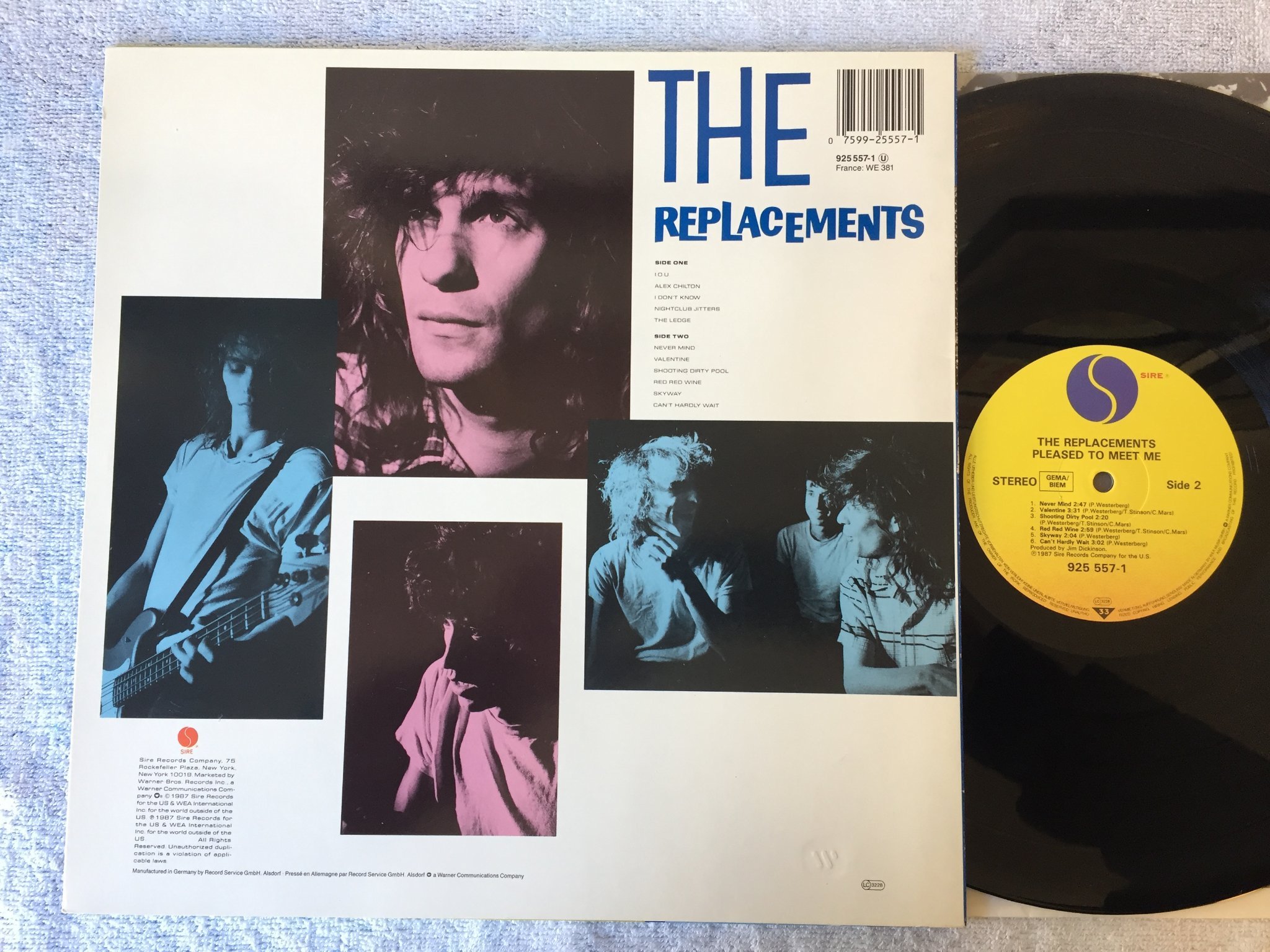 Omslagsbild för skivan THE REPLACEMENTS pleased to meet me LP -87 SIRE 925 557-1