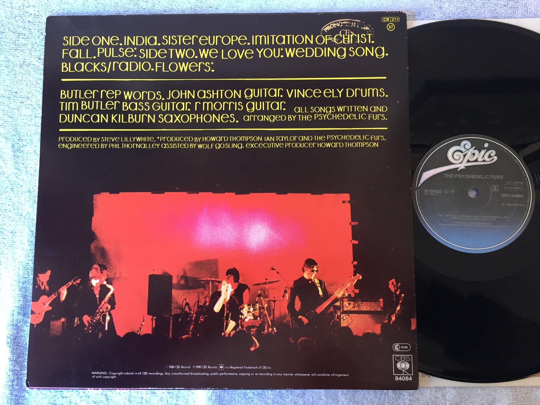 Omslagsbild för skivan THE PSYCHEDELIC FURS s/t LP -80 EPIC EPC 84084