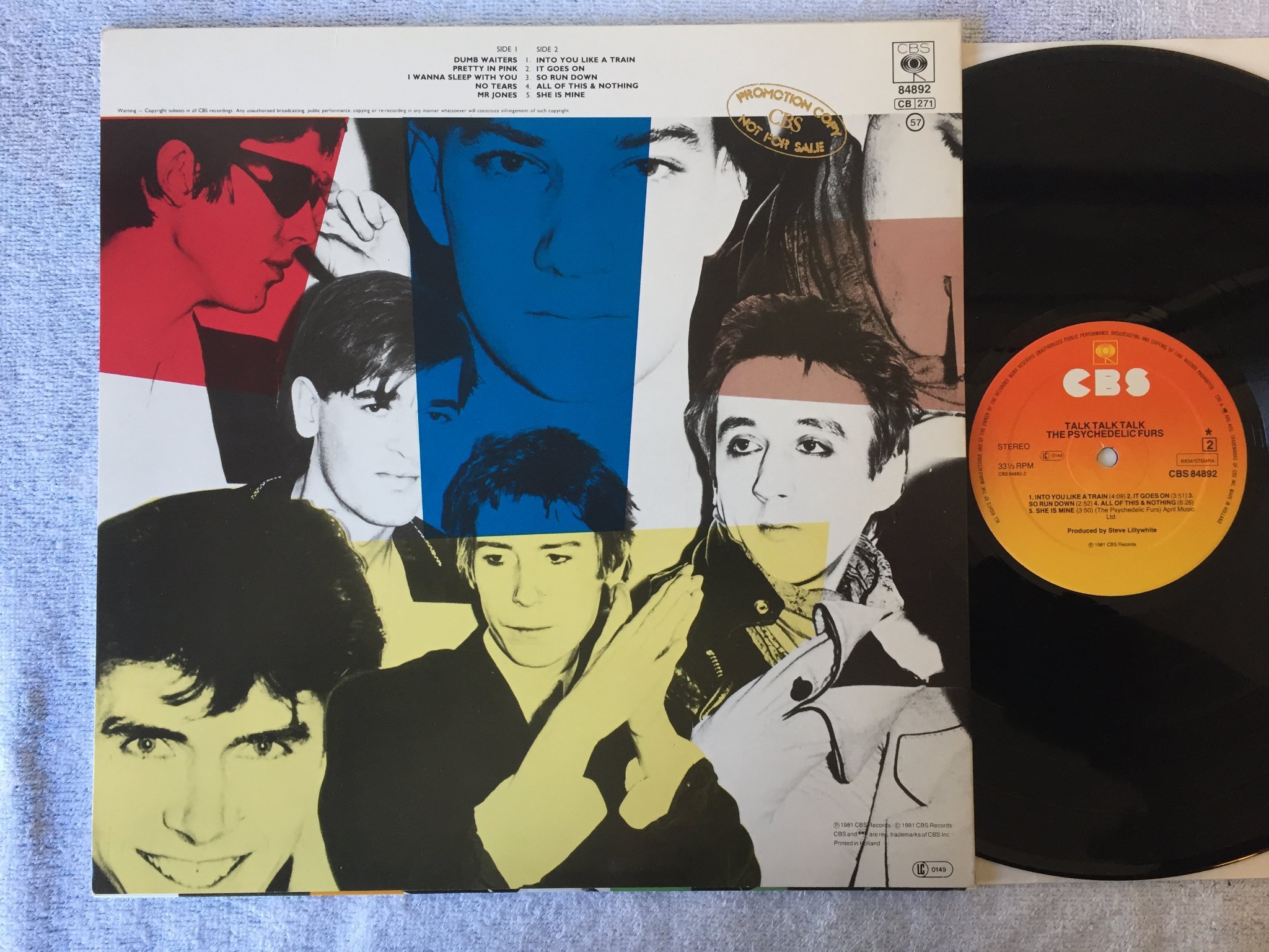 Omslagsbild för skivan THE PSYCHEDELIC FURS talk talk talk LP -81 CBS 84892