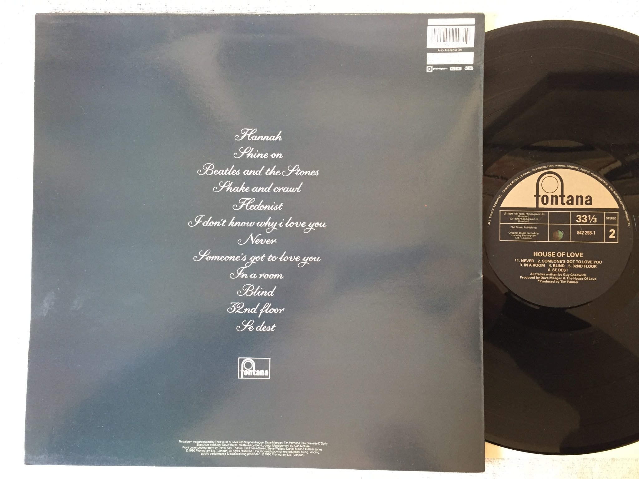 Omslagsbild för skivan HOUSE OF LOVE s/t LP -90 FONTANA 842293-1