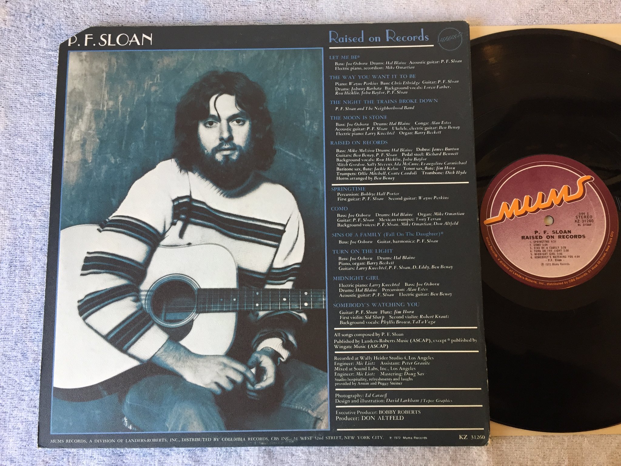 Omslagsbild för skivan P.F. SLOAN raised on records LP US MUMS KZ 31260