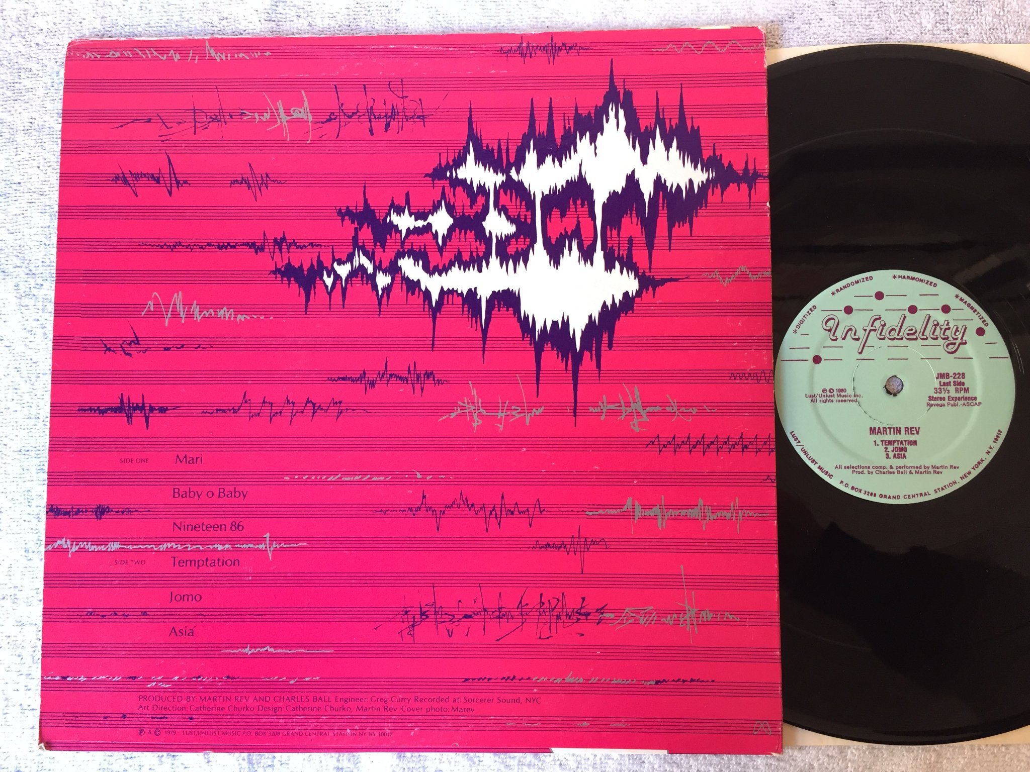 Omslagsbild för skivan MARTIN REV s/t LP -80 US INFIDELITY JMB 228 synth pop 