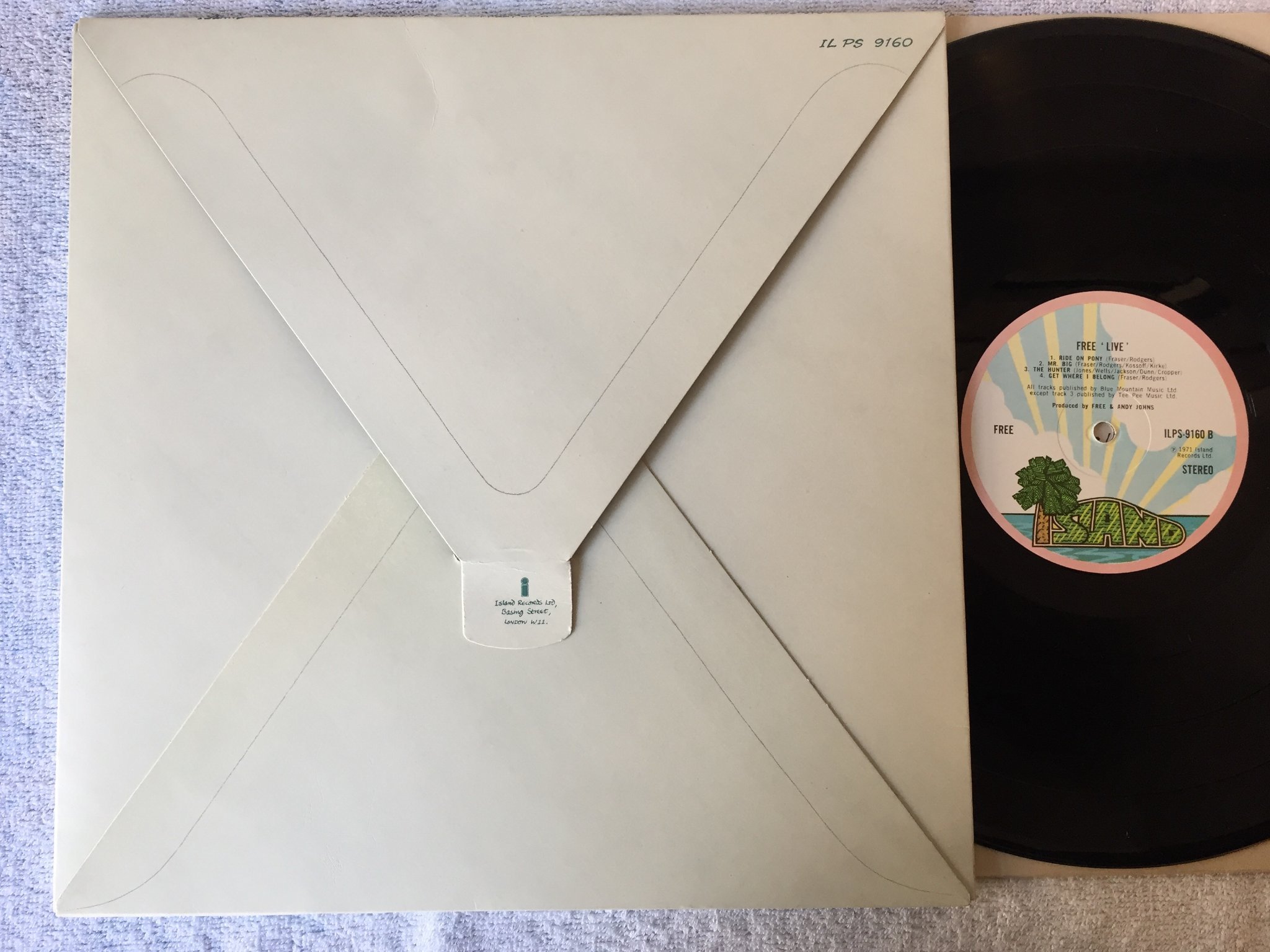 Omslagsbild för skivan FREE live LP -71 UK ISLAND ILPS 9160