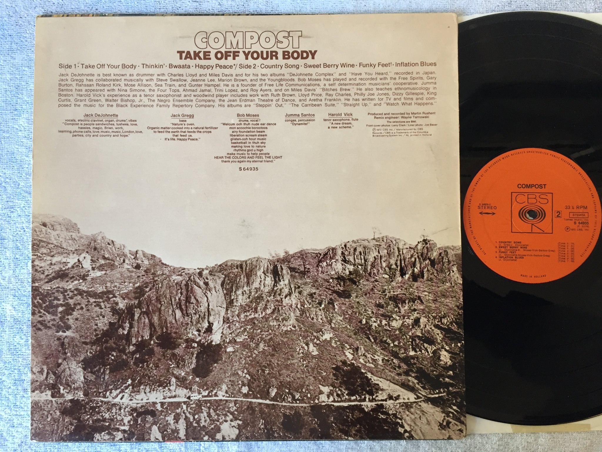 Omslagsbild för skivan COMPOST s/t LP -72 Hol CBS S 64935