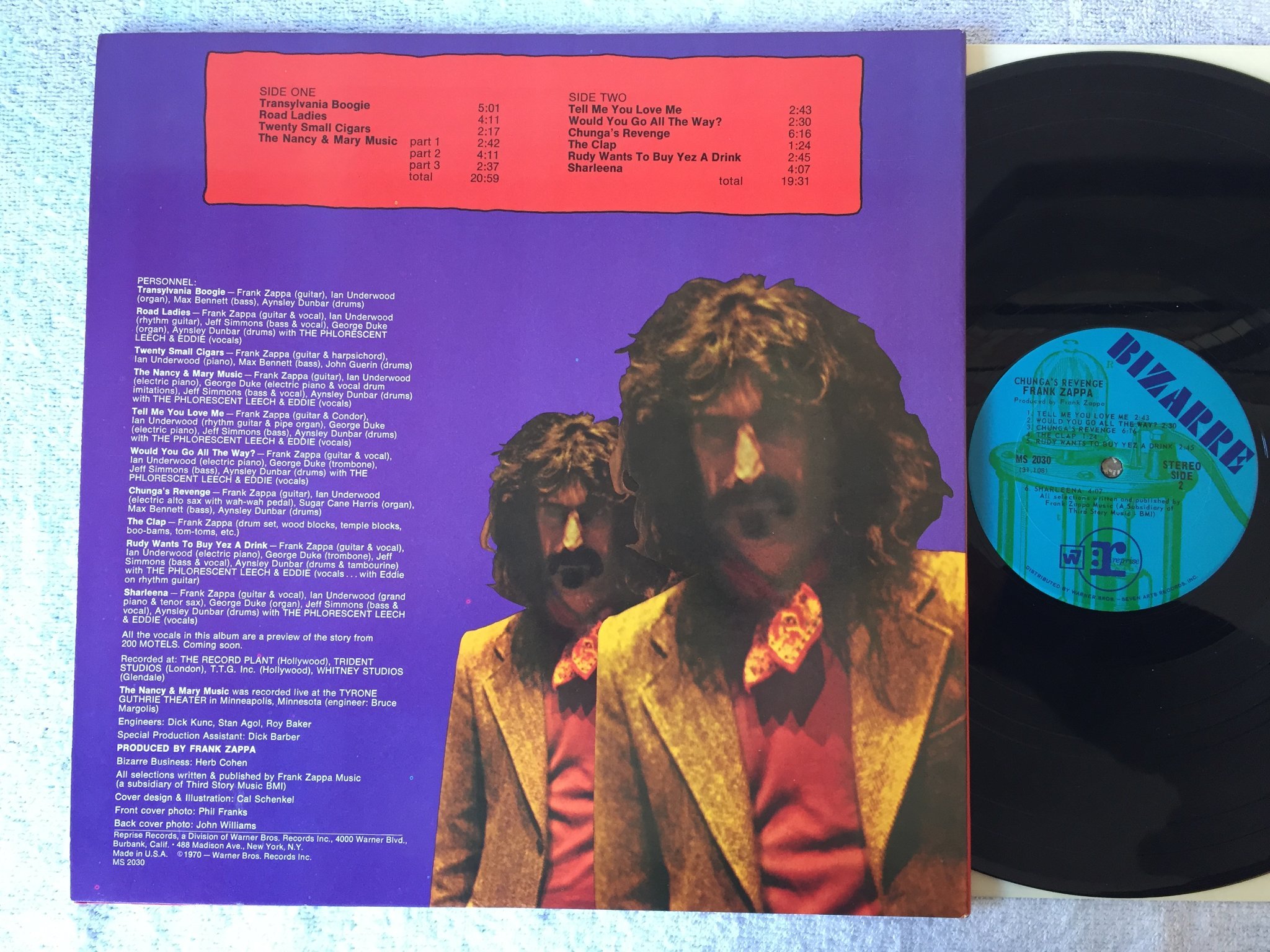 Omslagsbild för skivan FRANK ZAPPA Chuga’s revenge LP US BIZARRE MS 2030
