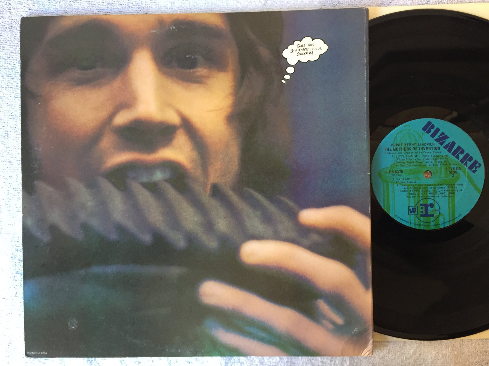 Omslagsbild för skivan THE MOTHERS OF INVENTION burnt weeny sandwich LP  US BIZARRE RS 6370