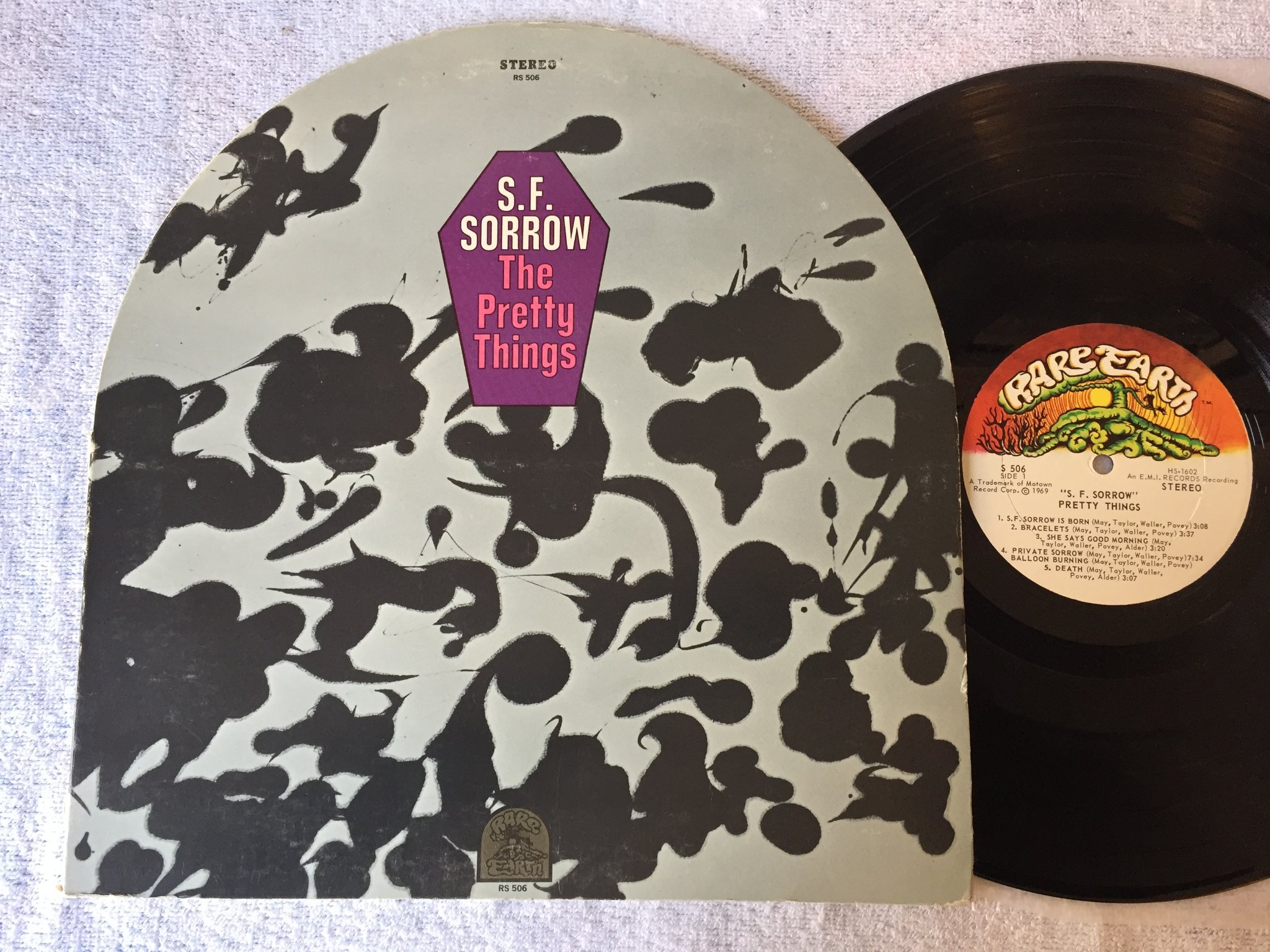 Omslagsbild för skivan PRETTY THINGS s. f. Sorrow LP -69 US RARE EARTH RS 506
