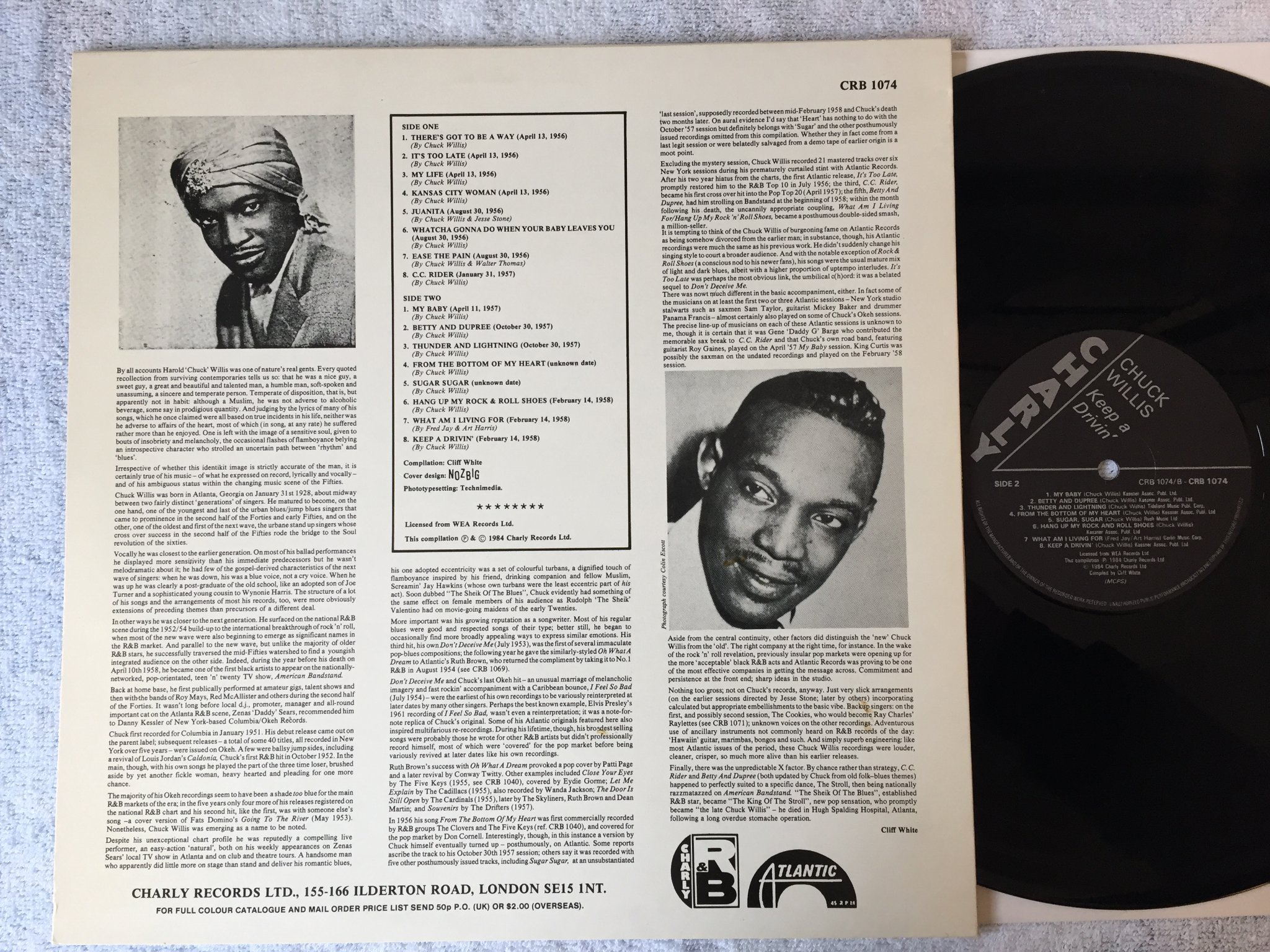 Omslagsbild för skivan CHUCK WILLIS keep a drivin’ LP UK CHARLY CRB 1074