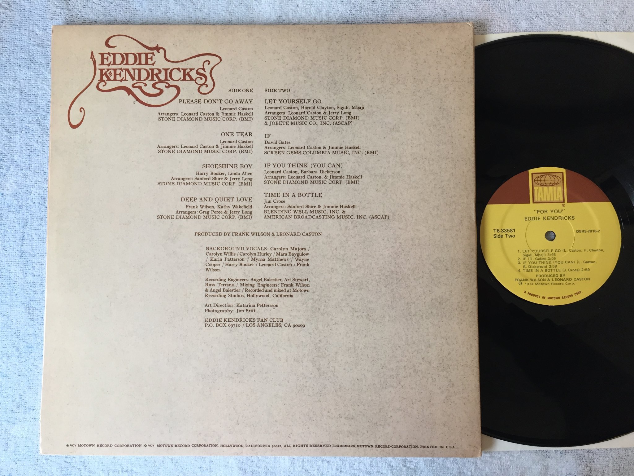 Omslagsbild för skivan EDDIE KENDRICKS for you LP -74 US MOTOWN 76-335S1