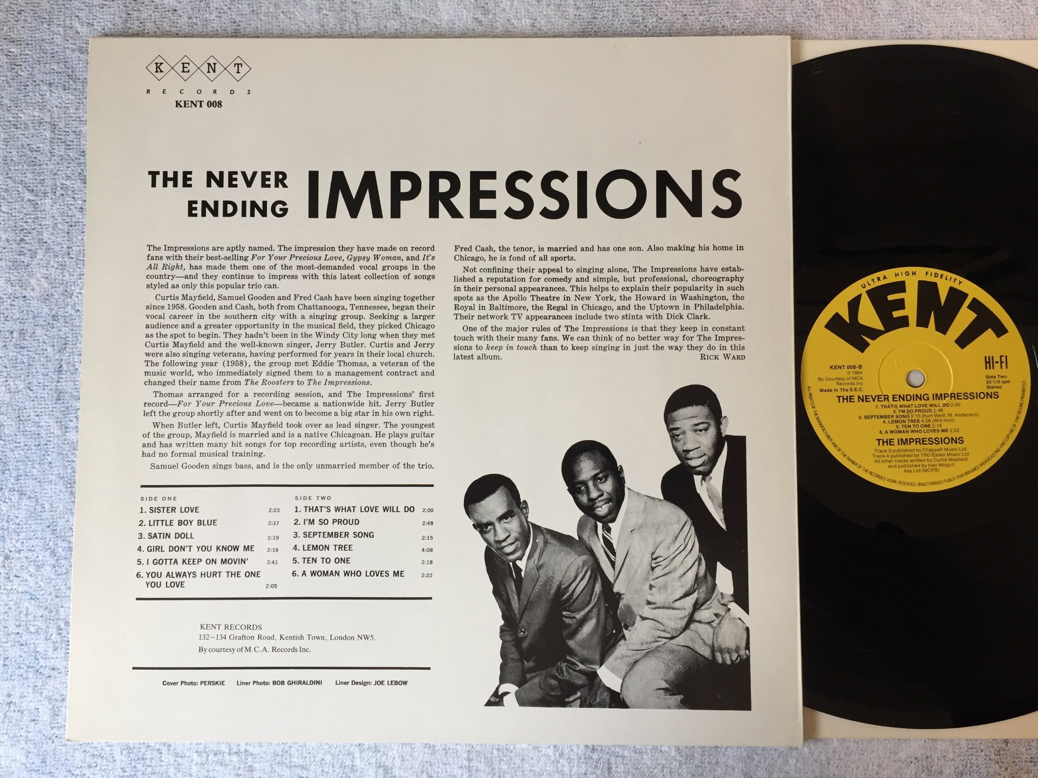 Omslagsbild för skivan THE IMPRESSIONS the never ending impressions LP UK KENT 008