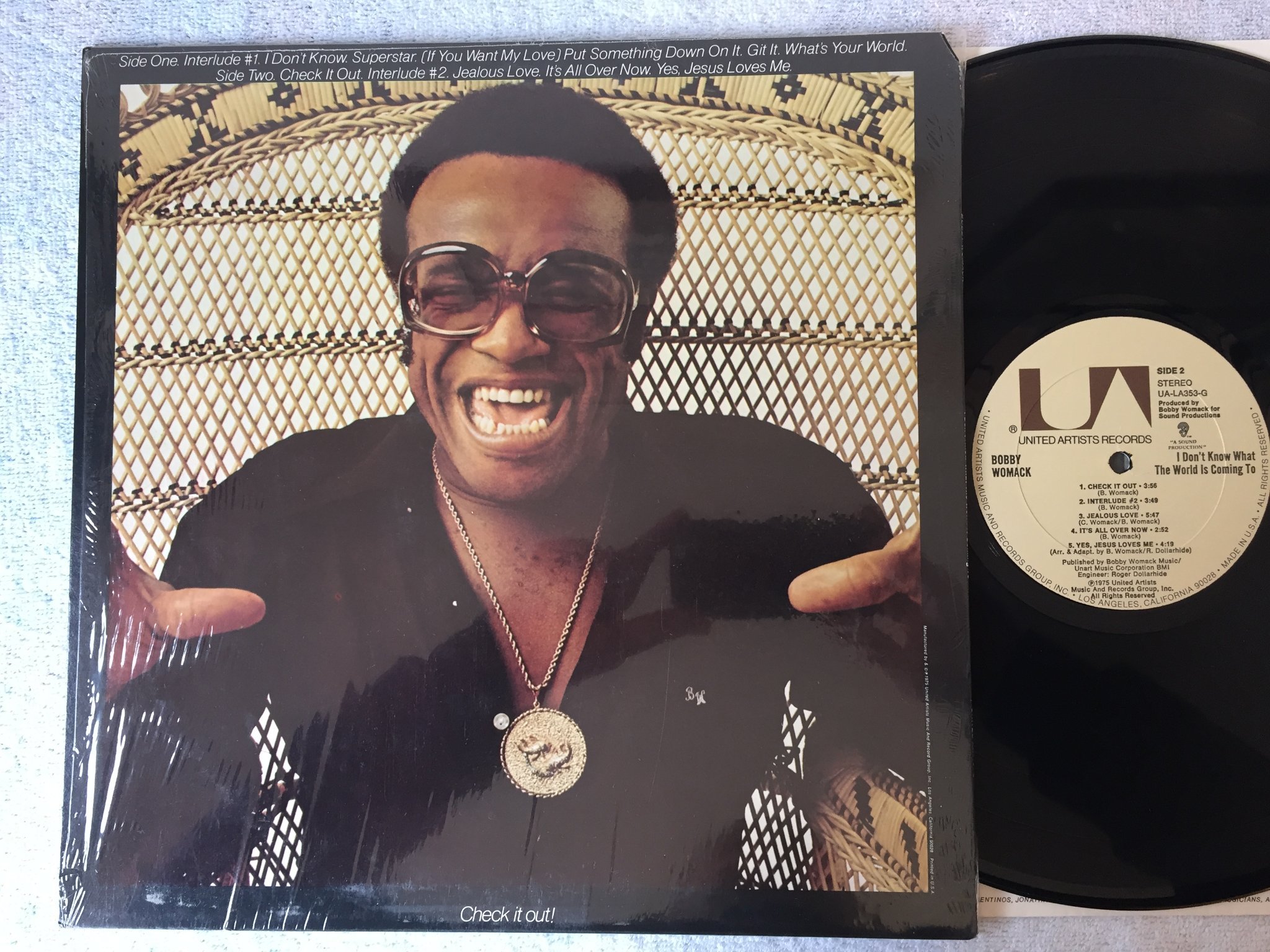 Omslagsbild för skivan BOBBY WOMACK I don’t know what the world is coming to LP -75 US UNITED ARTISTS U
