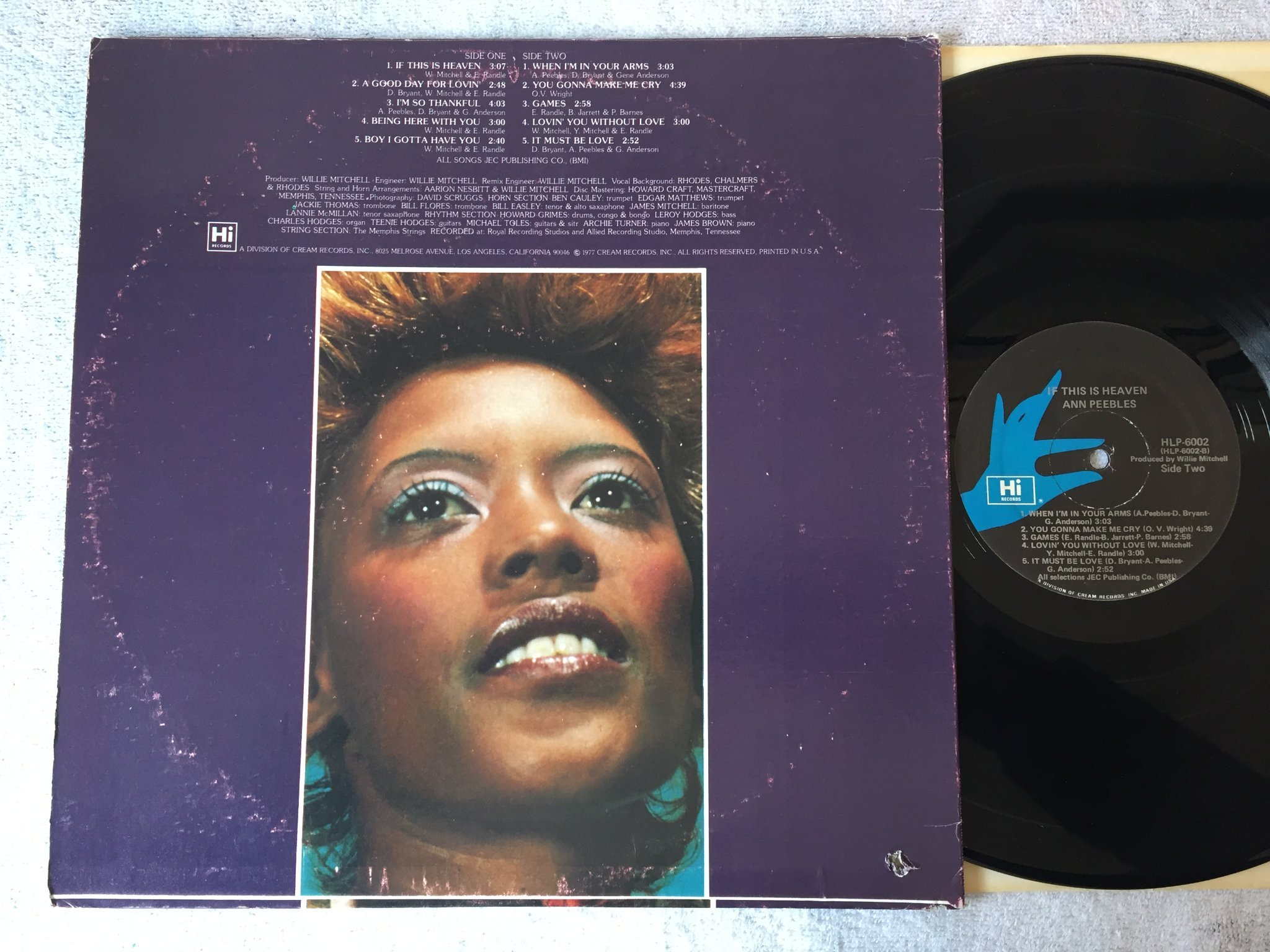 Omslagsbild för skivan ANN PEEBLES if this is heaven LP -77 US HI RECORDS HLP-6002