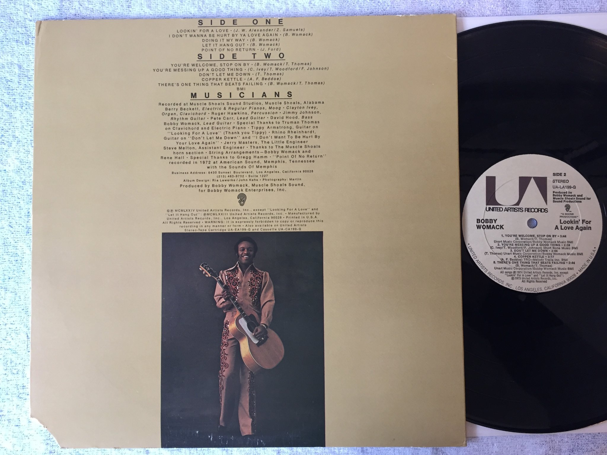 Omslagsbild för skivan BOBBY WOMACK lookin’ for a love again LP -74 US UNITED ARTISTS UA-LA199-G