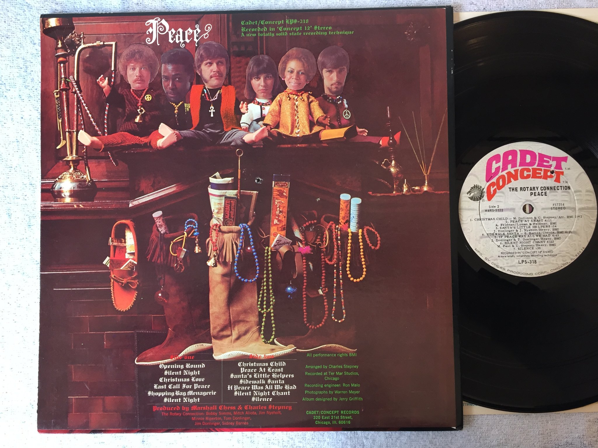 Omslagsbild för skivan THE ROTARY CONNECTION peace LP -68 US CADET CONCEPT LPS 318