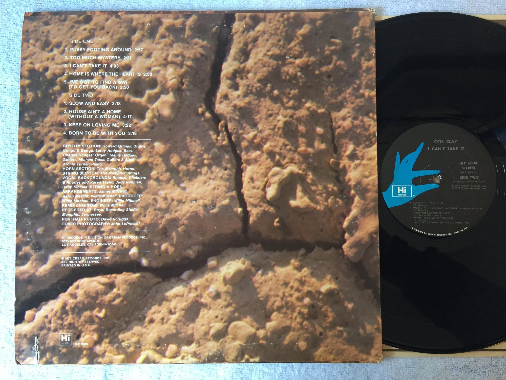 Omslagsbild för skivan OTIS CLAY I can’t take it LP -77 US CREAM HLP 6003