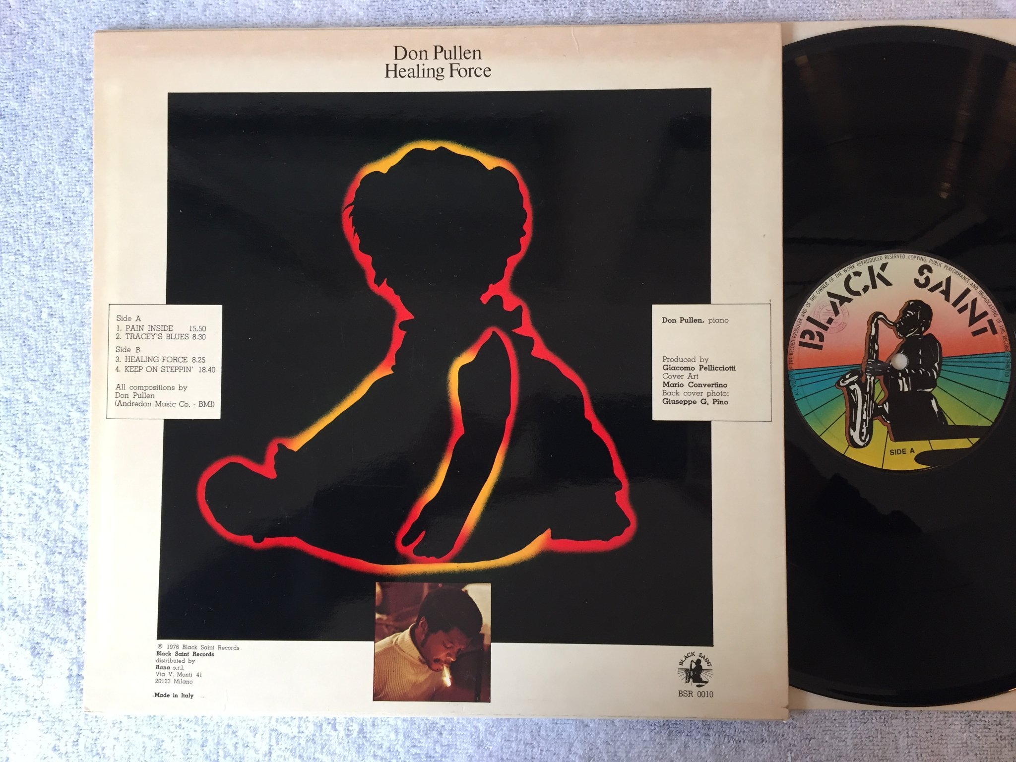 Omslagsbild för skivan DON PULLEN healing force LP -76 Ita BLACK SAINT free jazz BSR 0010